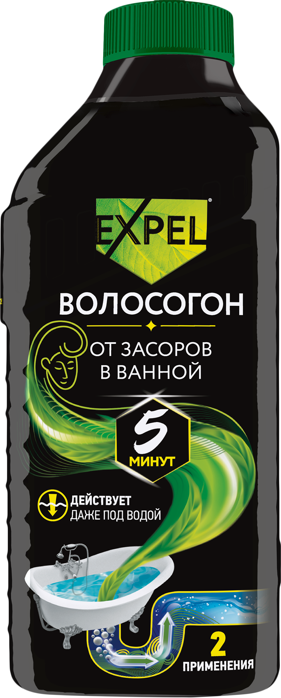 Изображение товара Гель для устранения засоров от волос в трубах EXPEL Волосогон, 500мл