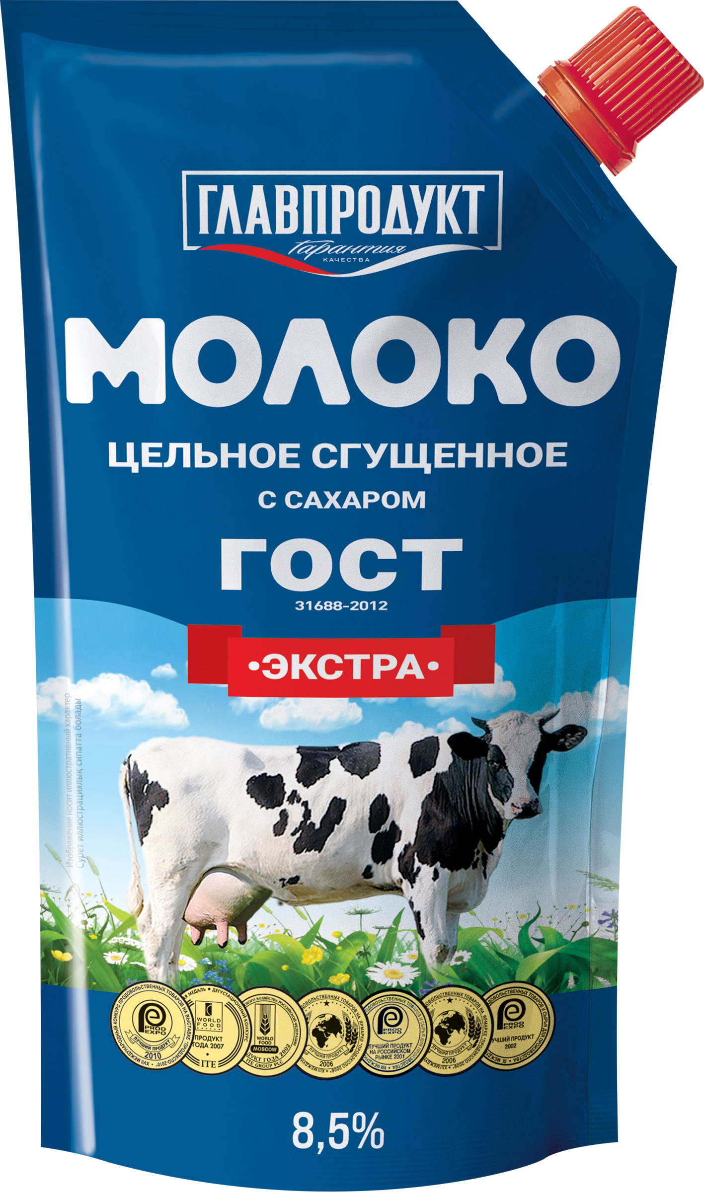Изображение товара Молоко сгущенное ГЛАВПРОДУКТ Экстра цельное с сахаром, без змж, ГОСТ, 270г