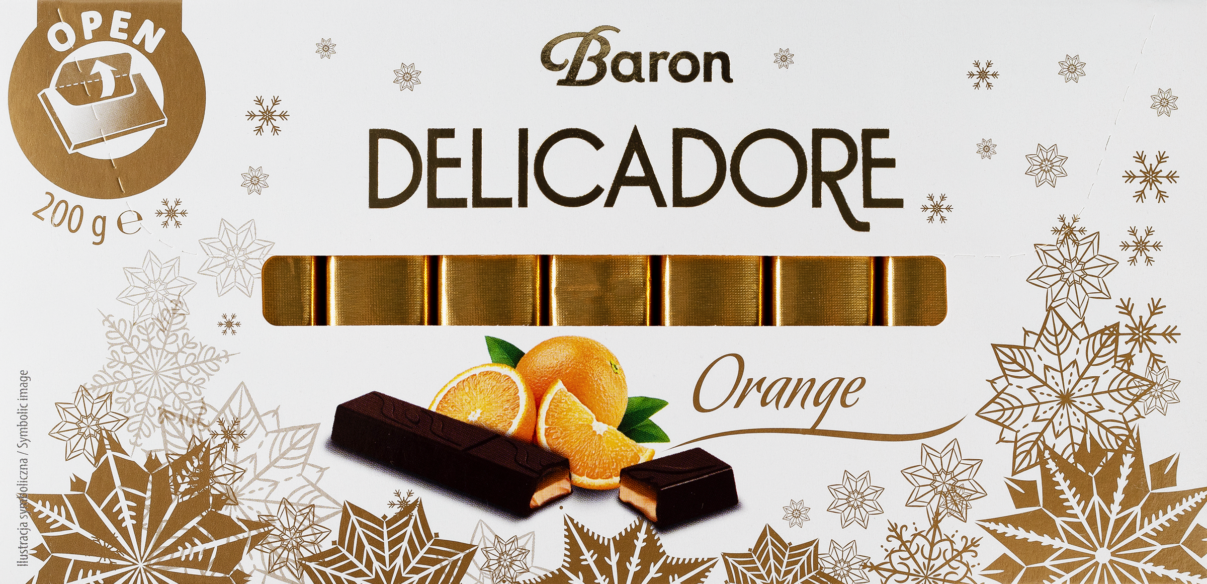 Изображение товара Темный шоколад DELICADORE с апельсиновой начинкой 200г