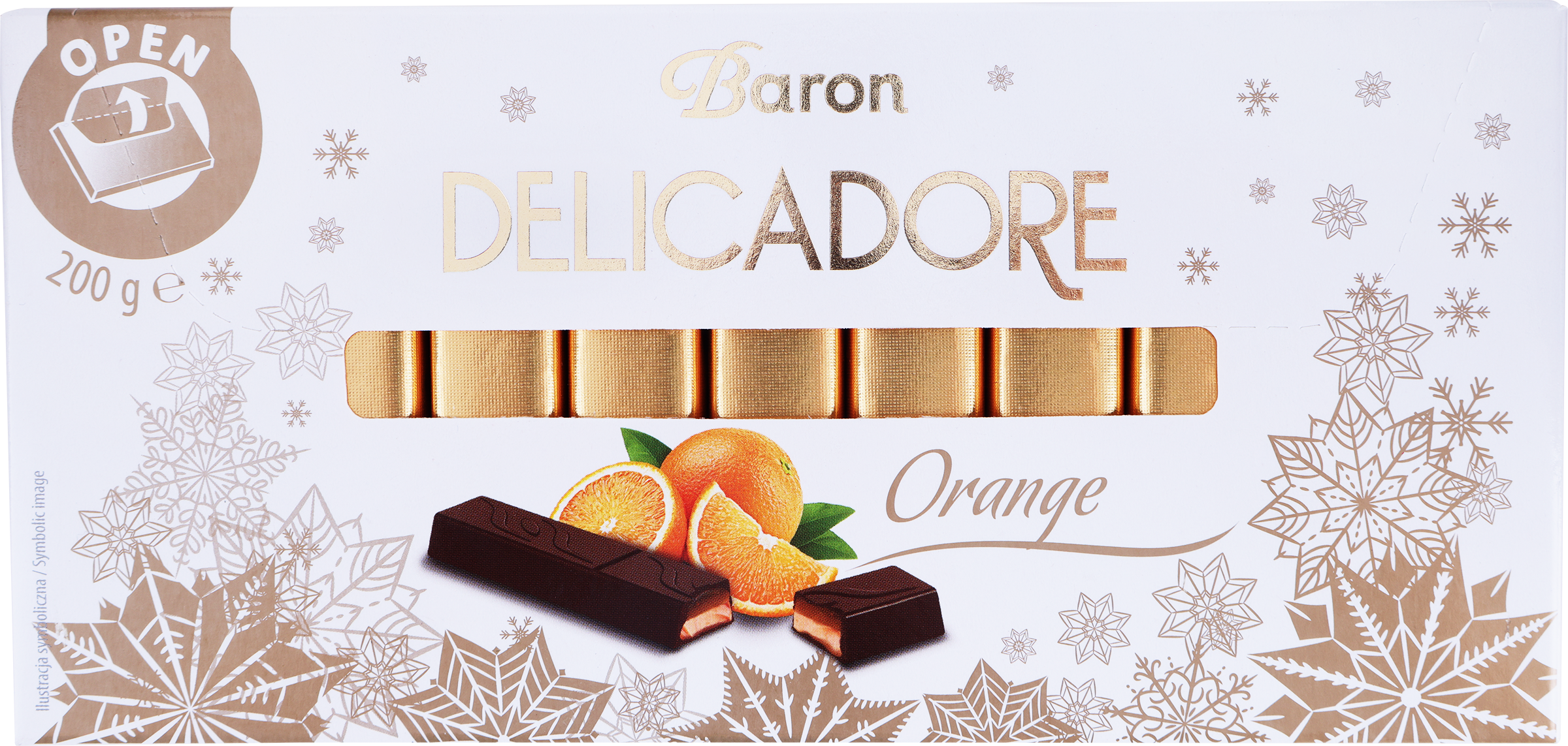 Изображение товара Темный шоколад DELICADORE с апельсиновой начинкой 200г