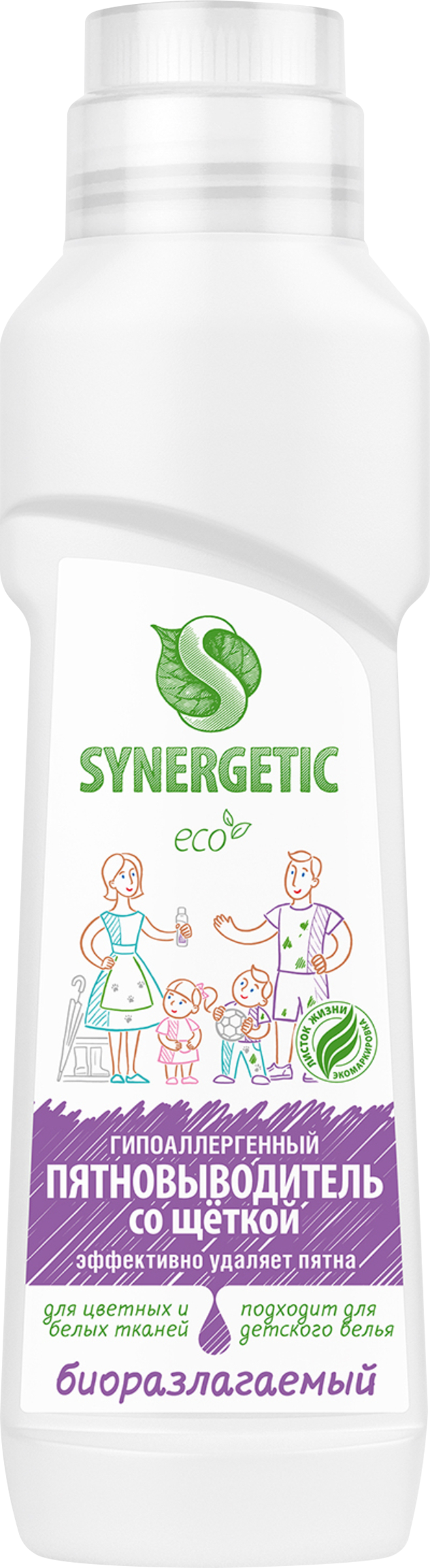 Изображение товара Пятновыводитель для предварительной обработки пятен SYNERGETIC биоразлагаемый гипоаллергенный, 0,25л