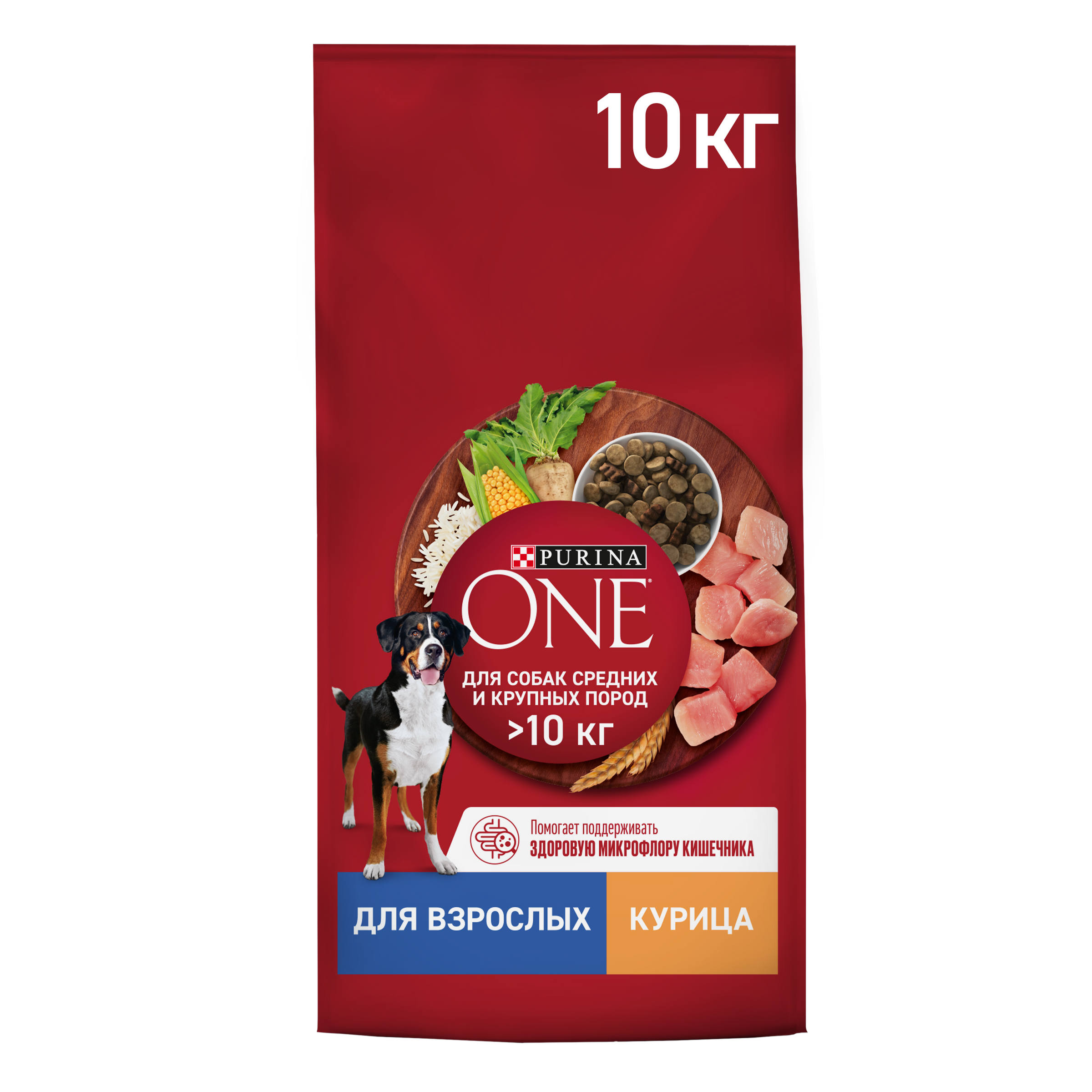 Изображение товара Корм сухой для взрослых собак PURINA ONE Курица 10кг для средних и крупных пород