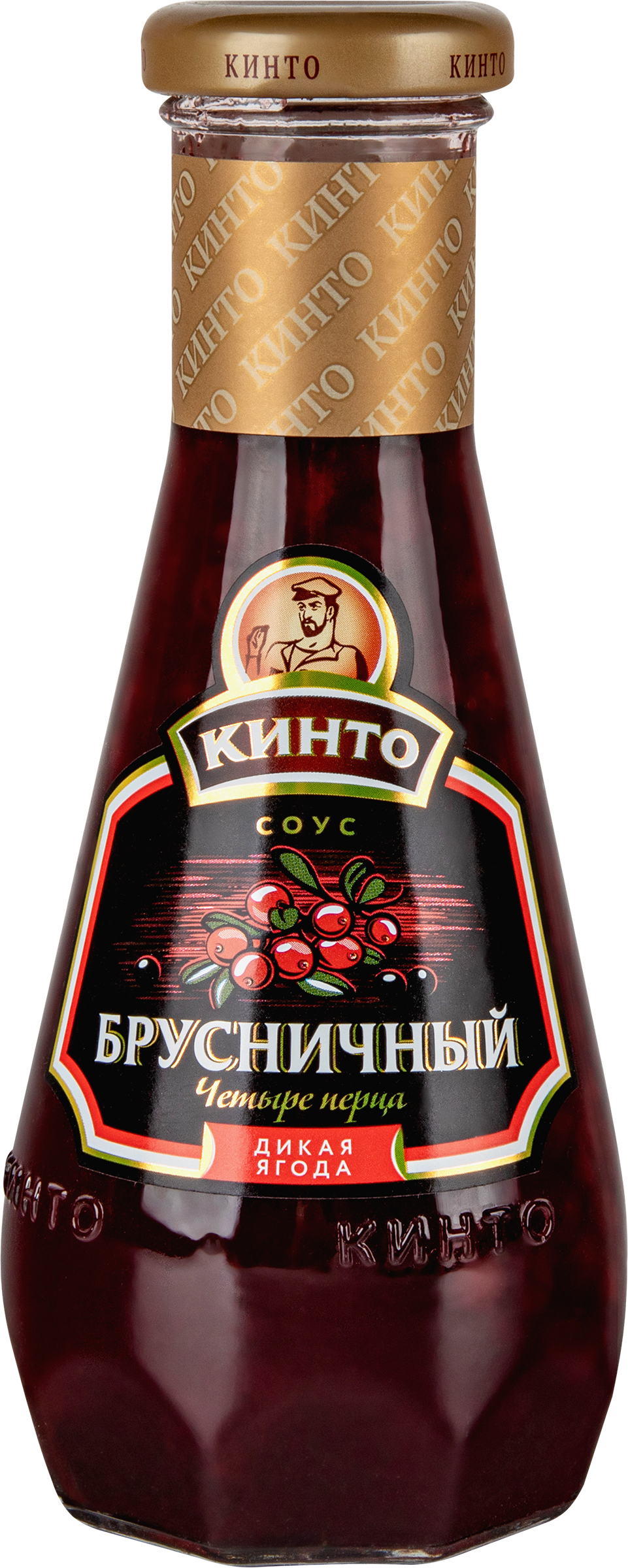 Изображение товара Соус брусничный КИНТО Четыре перца - 320г в стеклянной упаковке