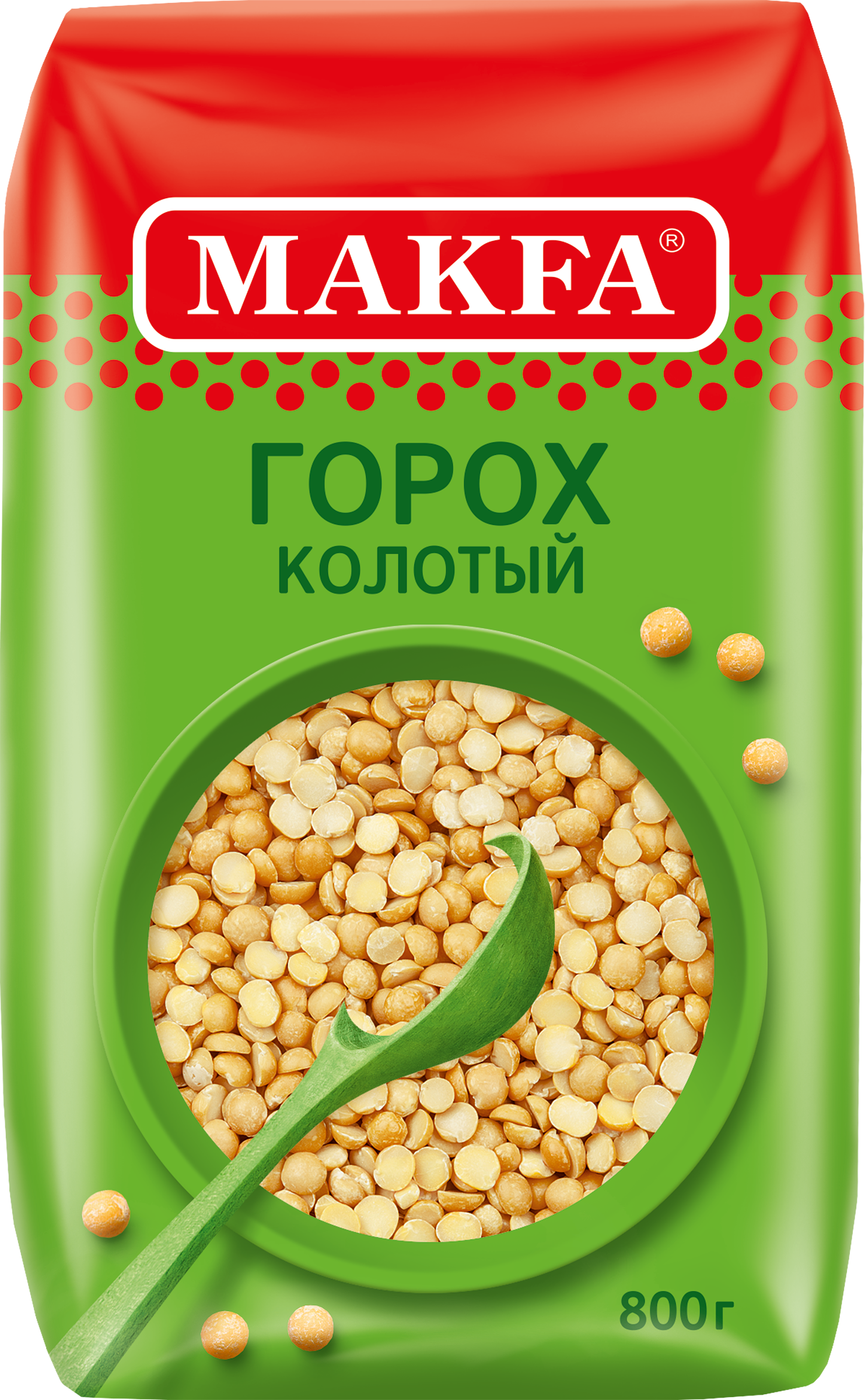 Изображение товара Горох колотый MAKFA шлифованный, 800г
