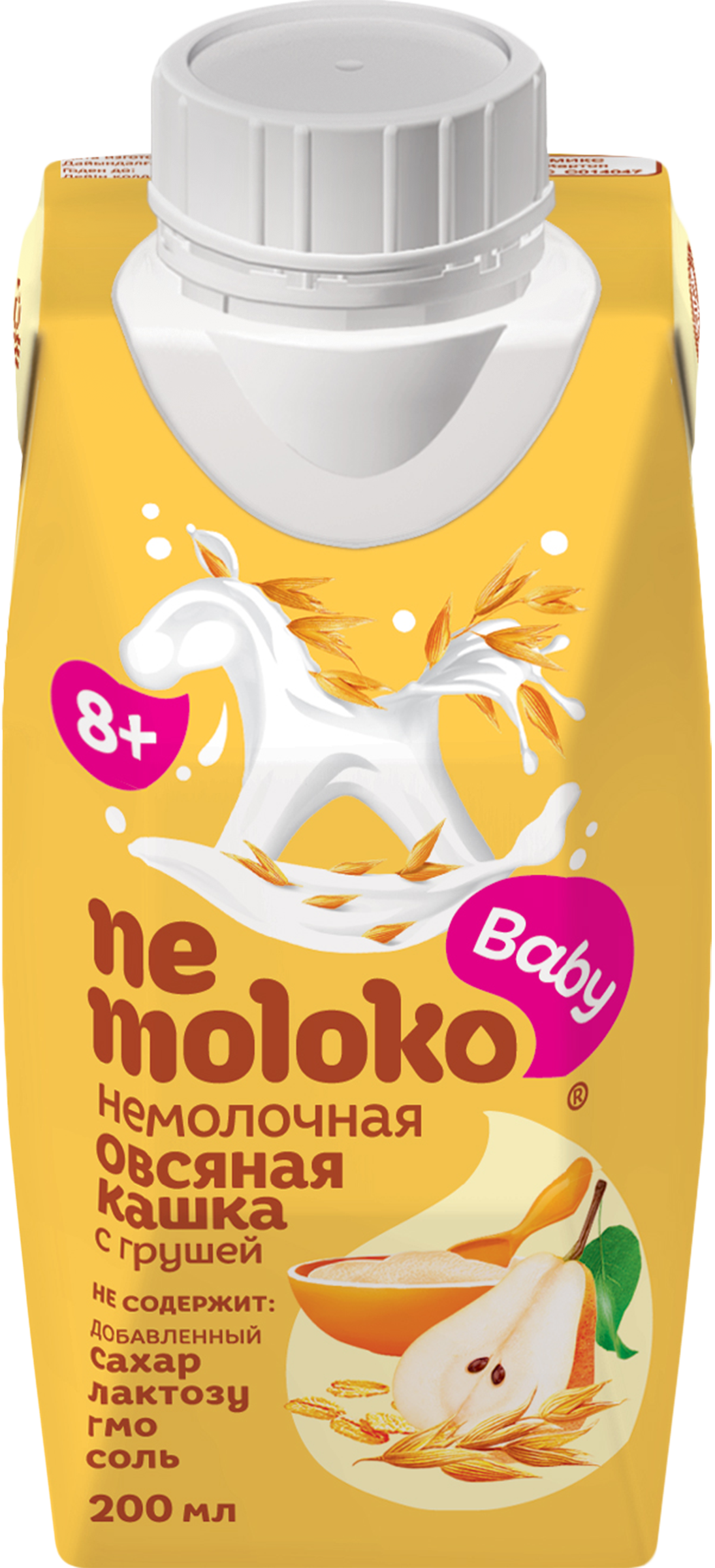 Изображение товара Кашка овсяная NEMOLOKO безмолочная с грушей для детей с 8 месяцев 200мл