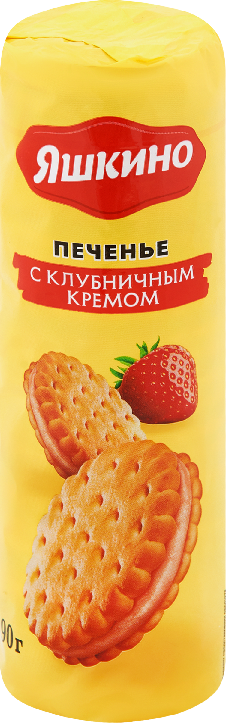 Изображение товара Печенье затяжное ЯШКИНО с клубничным кремом, 190г - вкусное лакомство