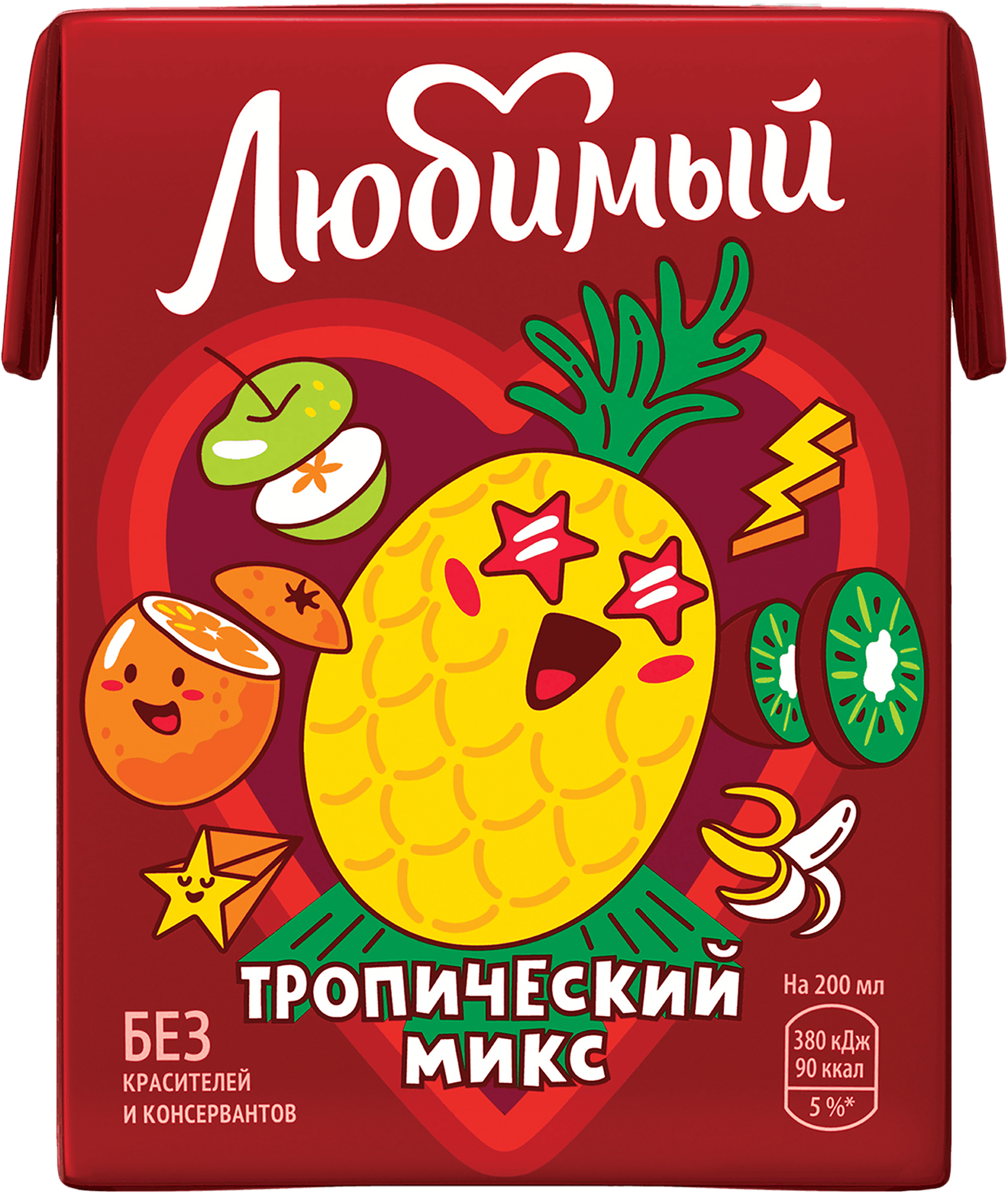 Изображение товара Напиток сокосодержащий ЛЮБИМЫЙ Тропический Микс 0.2л