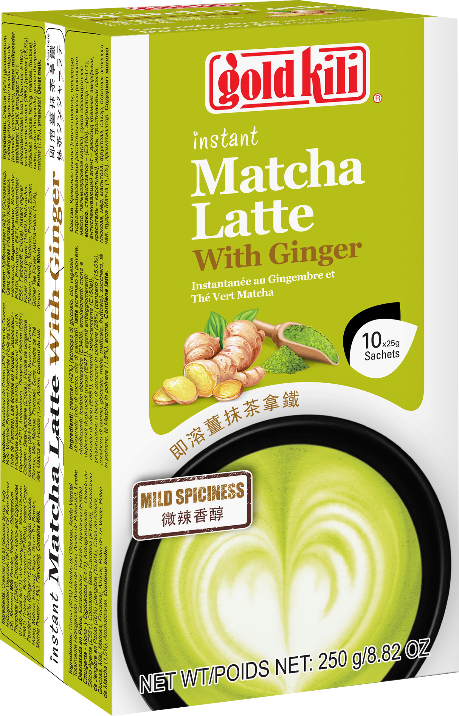 Изображение товара Напиток чайный растворимый GOLD KILI Матча Латте имбирный 250г