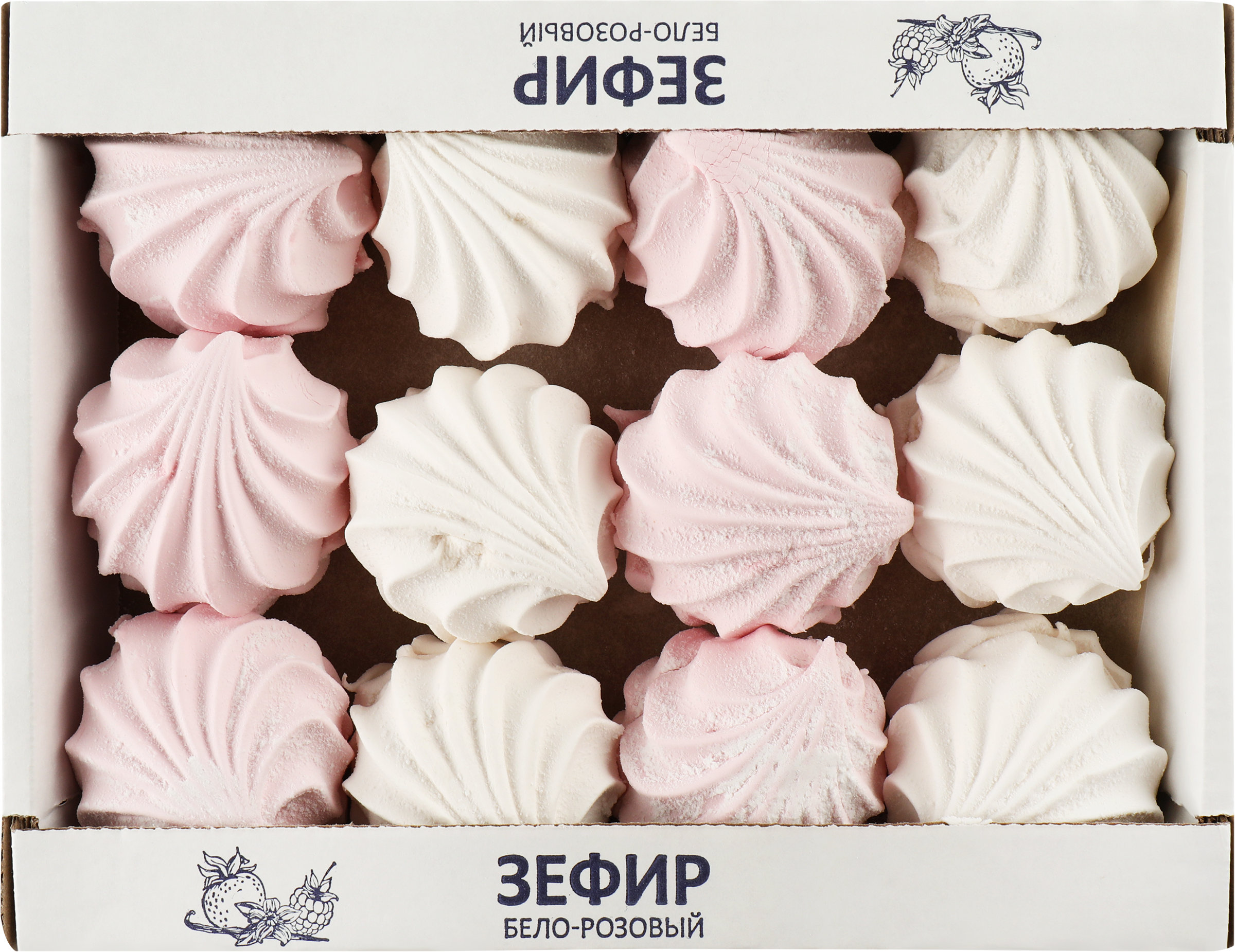 Изображение товара Зефир BONVIDA бело-розовый, 540г - легкое сладкое угощение