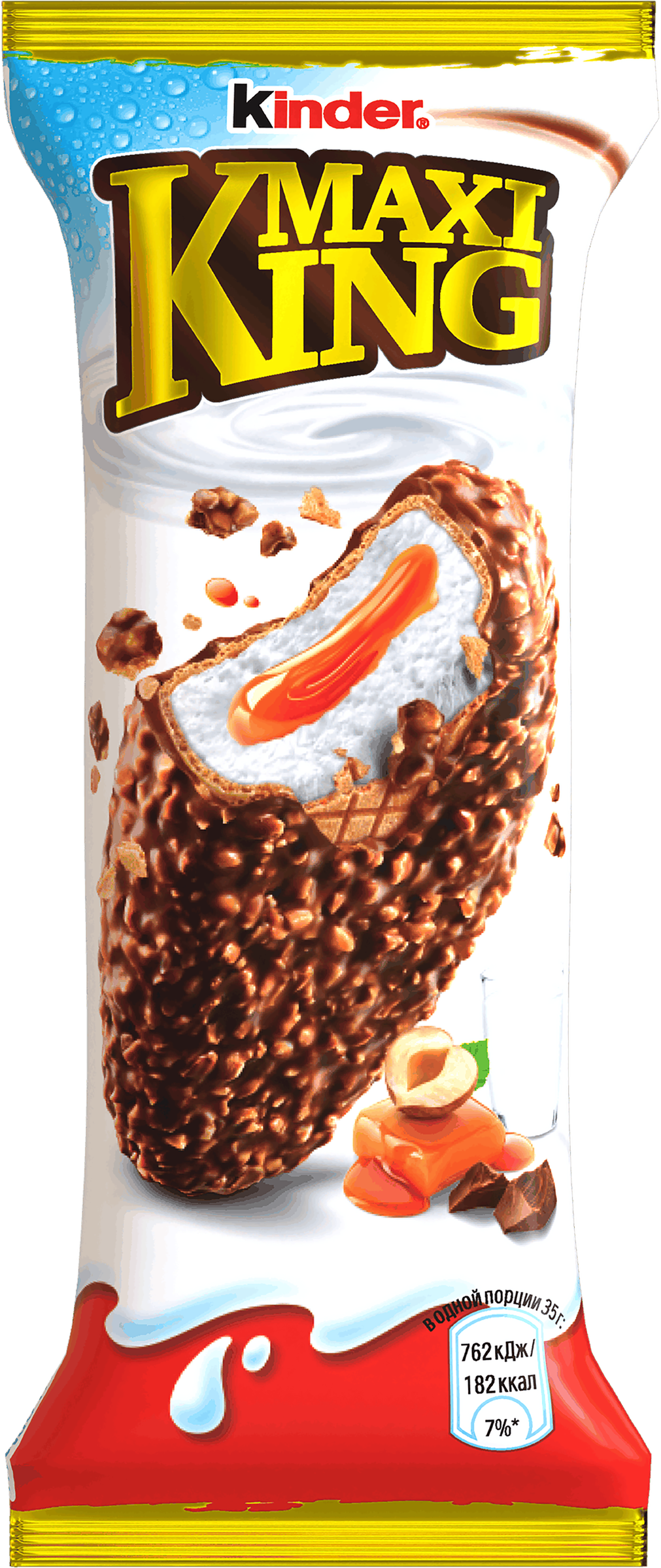 Изображение товара Вафля KINDER Maxi King с молочно-карамельной начинкой и орехами 35г