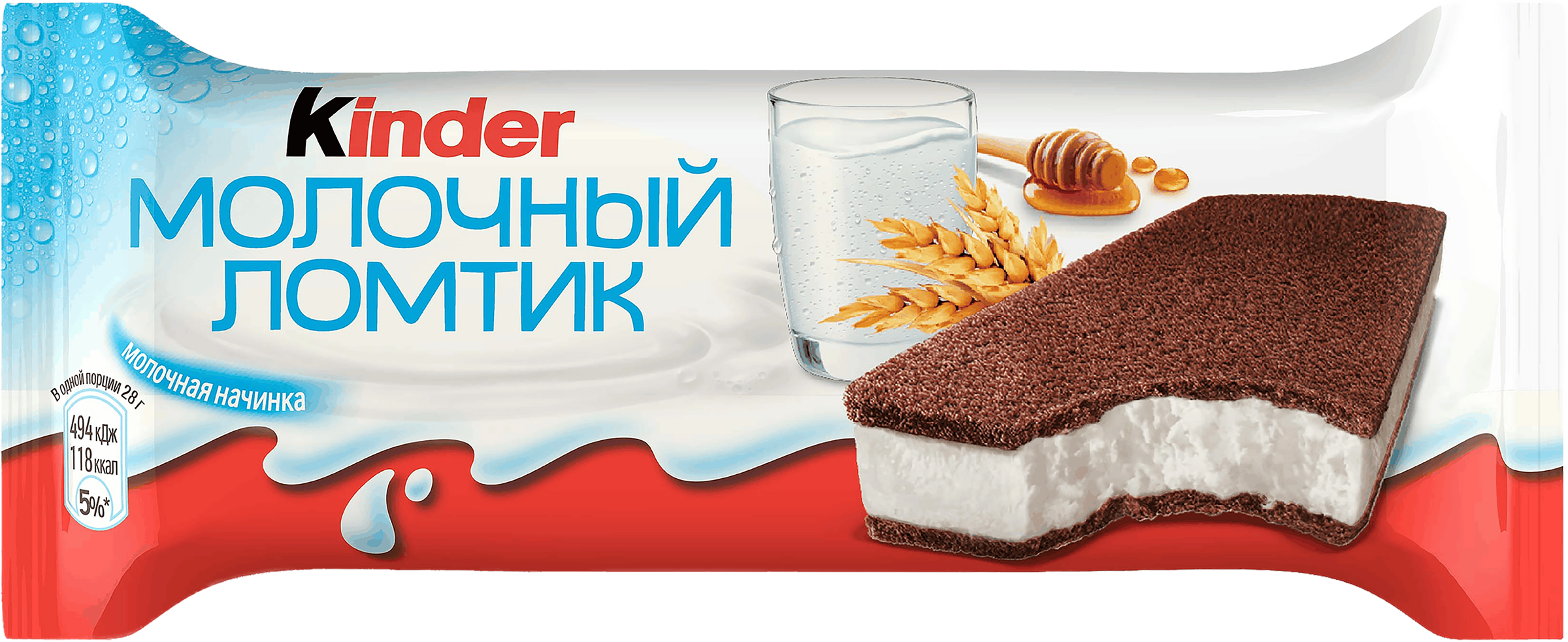 Изображение товара Пирожное бисквитное KINDER Молочный ломтик с молочной начинкой 28г