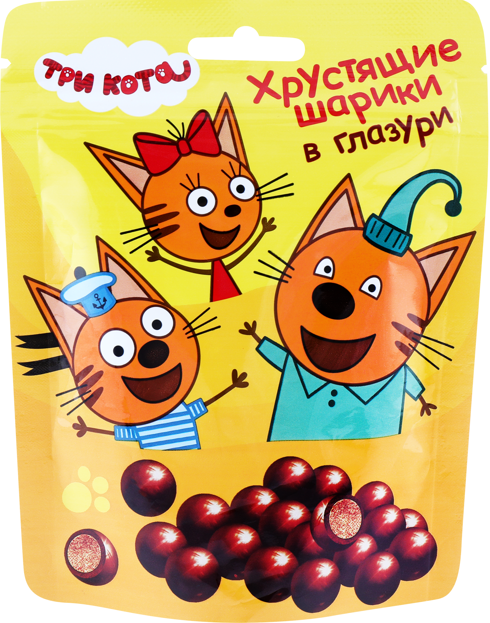 Изображение товара Хрустящие шарики ТРИ КОТА в шоколадной глазури, 75г
