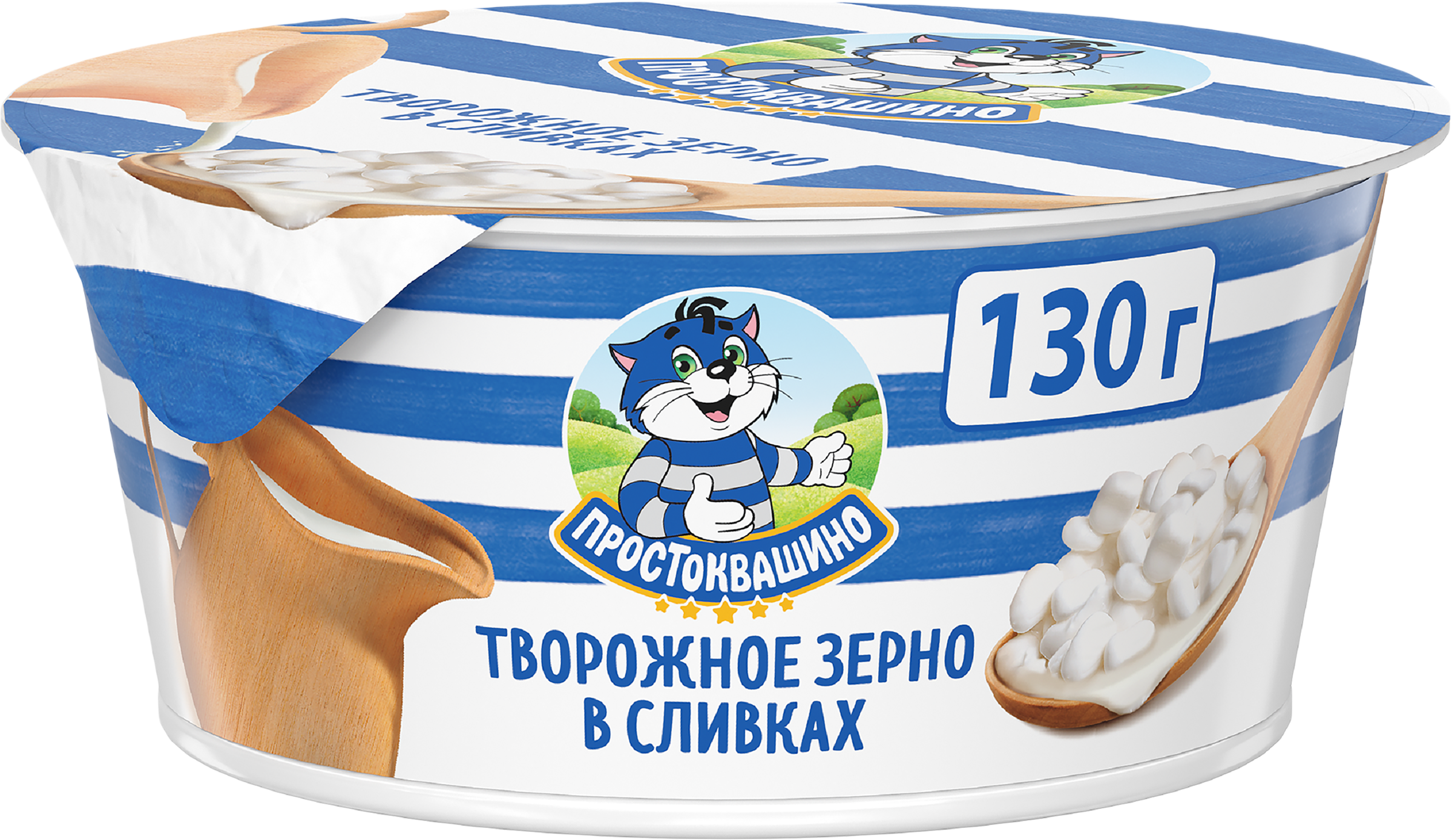 Изображение товара Творожное зерно ПРОСТОКВАШИНО 5% без жмж 130г натуральный продукт