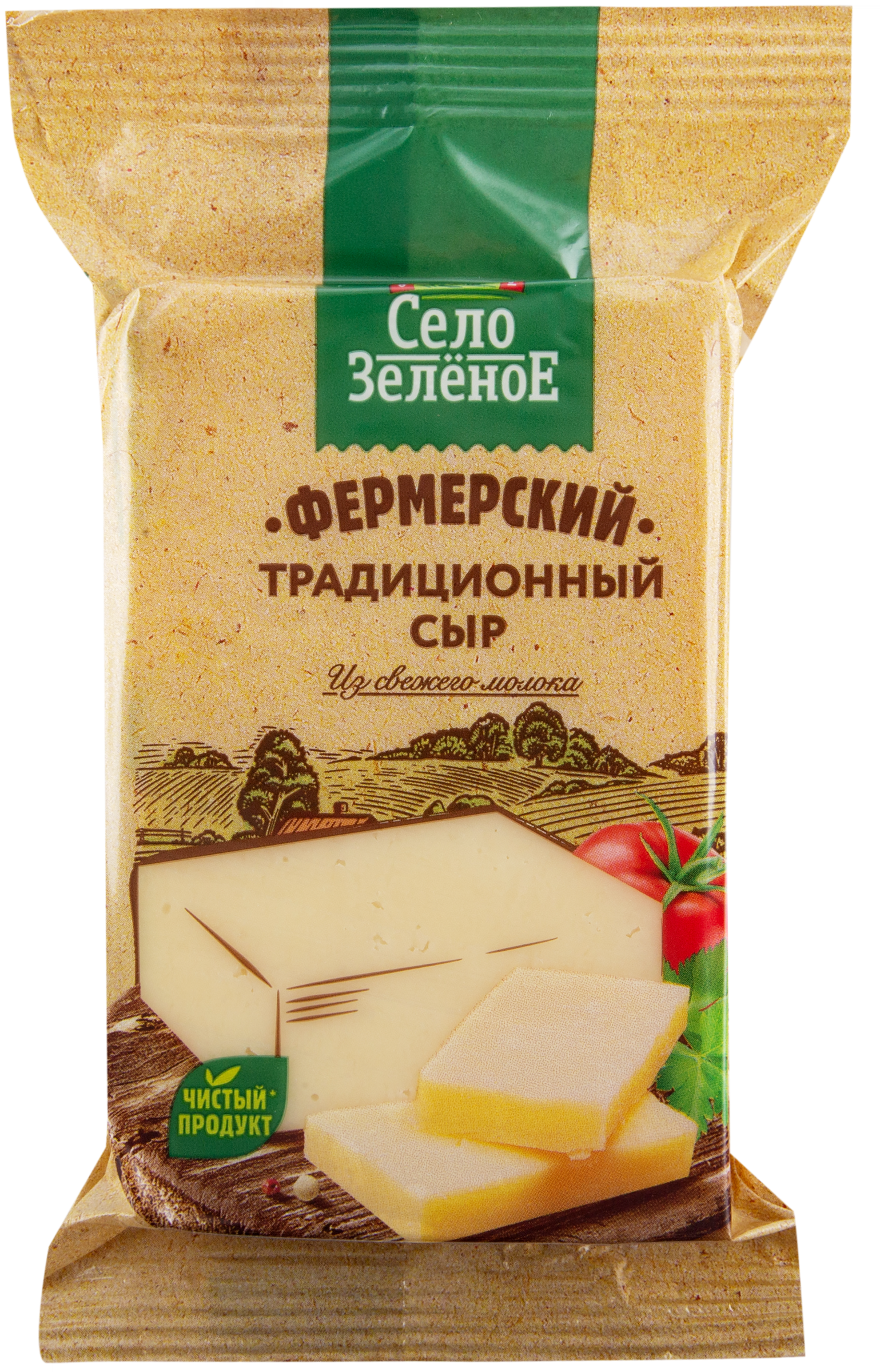 Изображение товара Сыр СЕЛО ЗЕЛЕНОЕ Традиционный Фермерский 40%, без змж, 200г