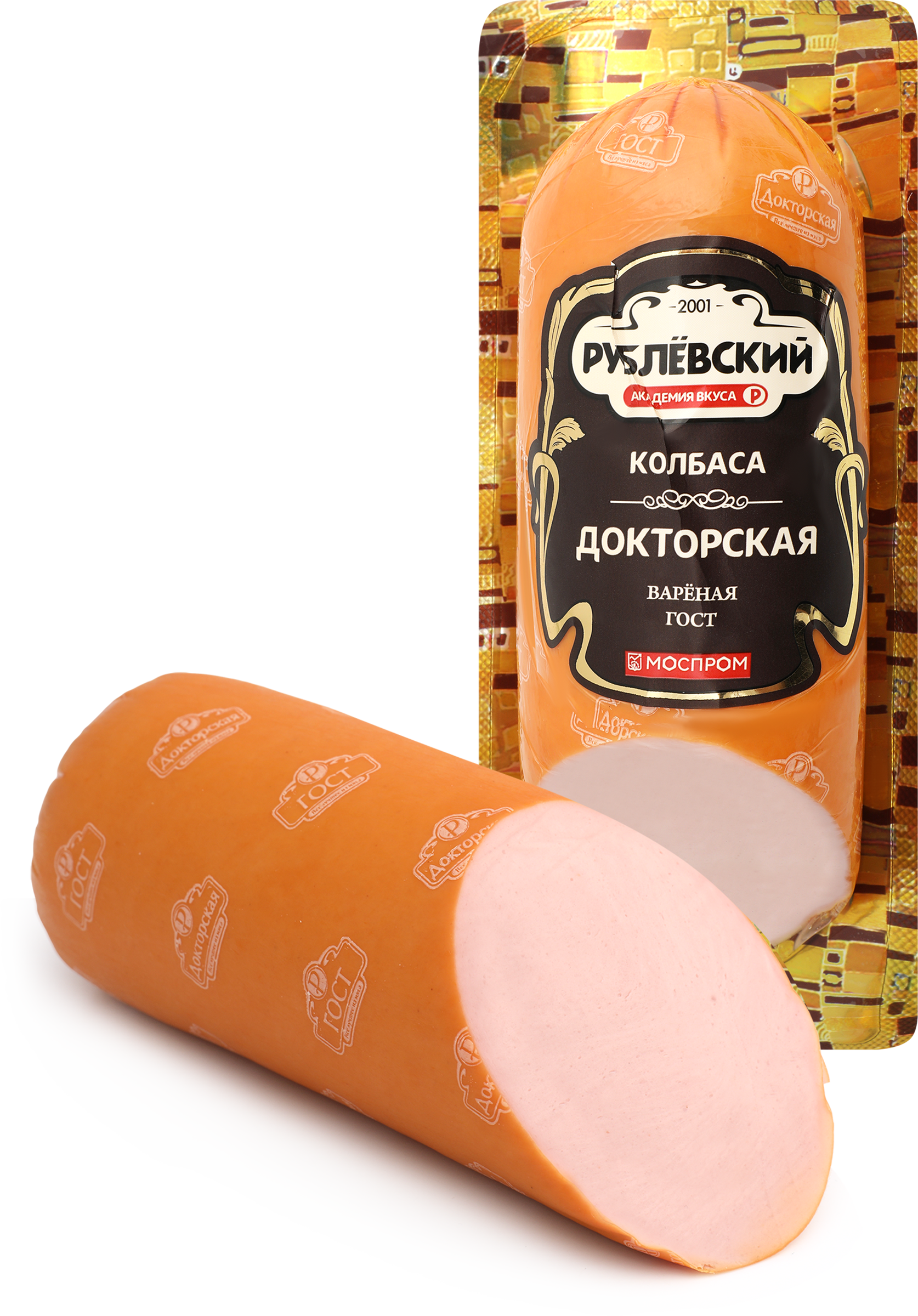 Изображение товара Колбаса вареная Докторская Рублёвский 400 г мясной продукт ГОСТ