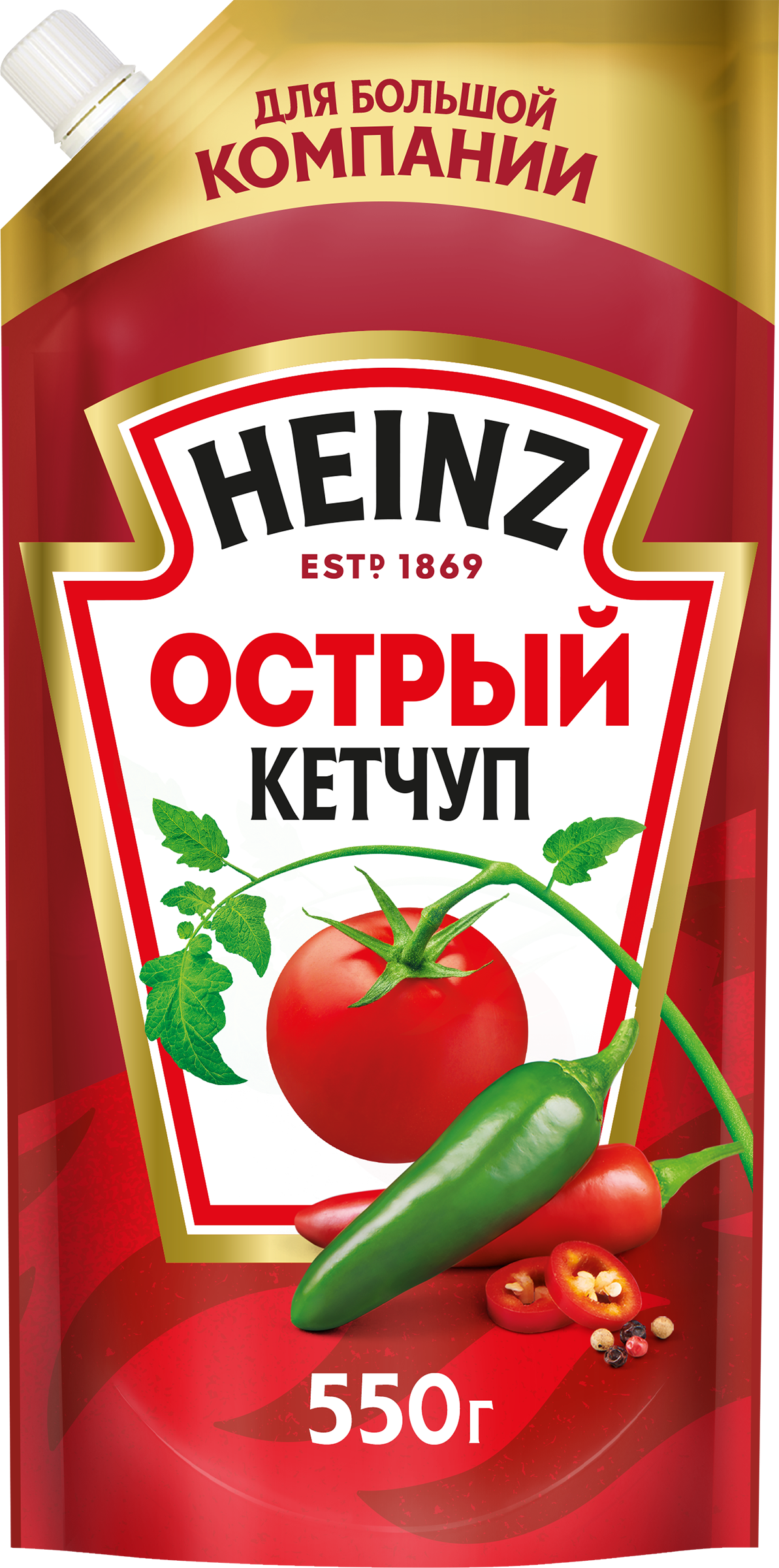 Изображение товара Острый кетчуп HEINZ 550г натуральный соус с острым перцем