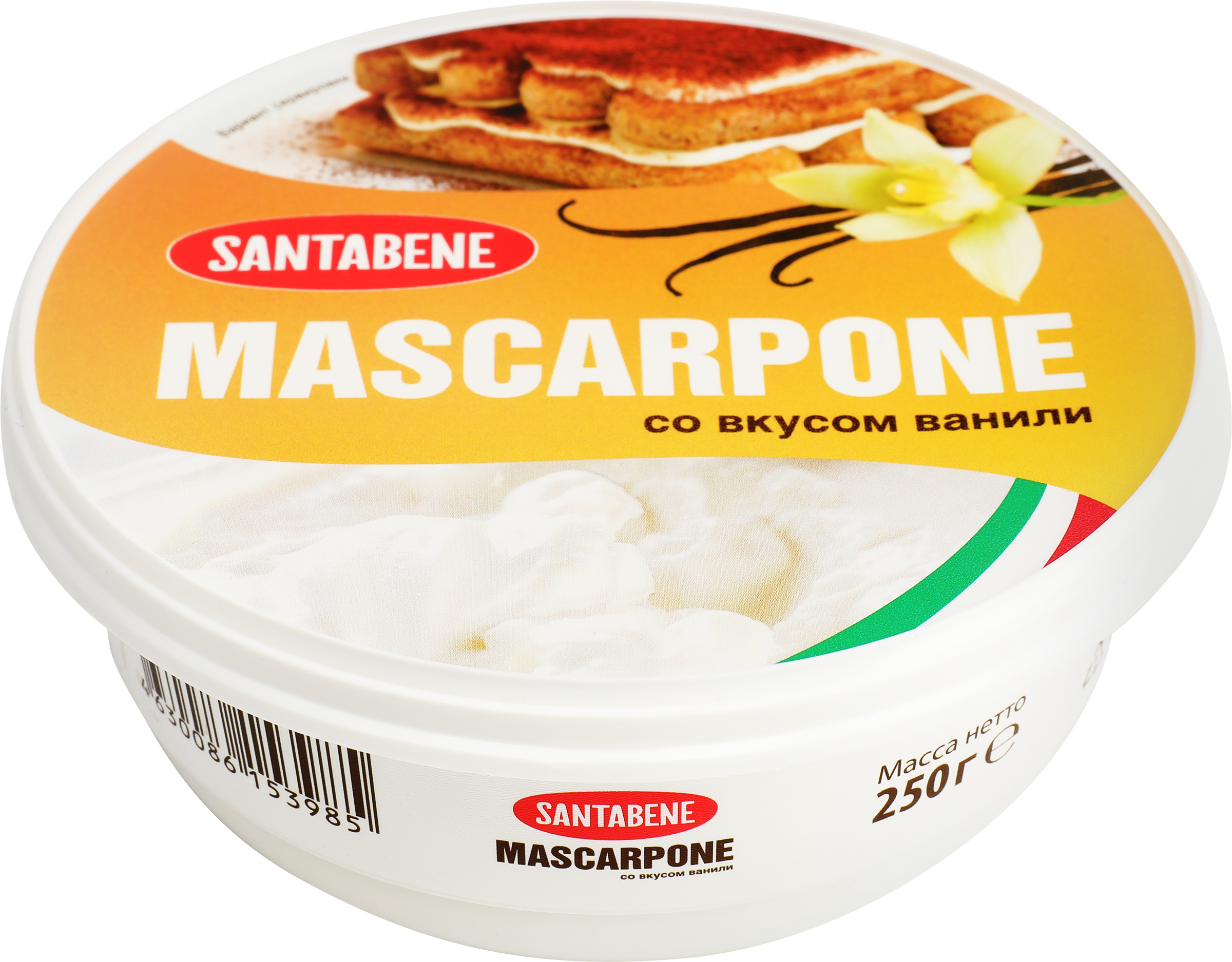 Изображение товара Сыр SANTABENE Маскарпоне со вкусом ванили 250г