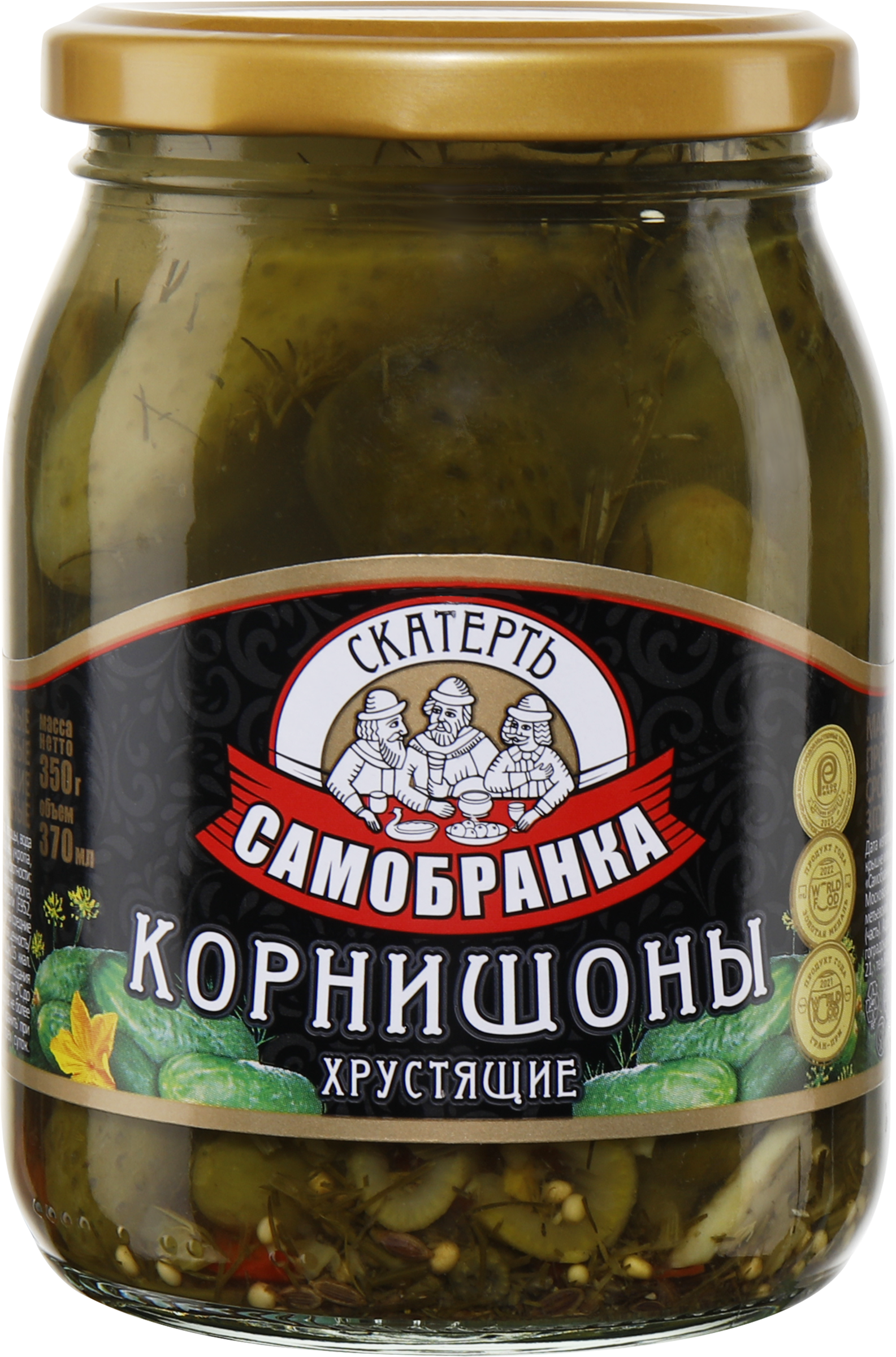 Изображение товара Корнишоны маринованные СКАТЕРТЬ-САМОБРАНКА Хрустящие, 350г