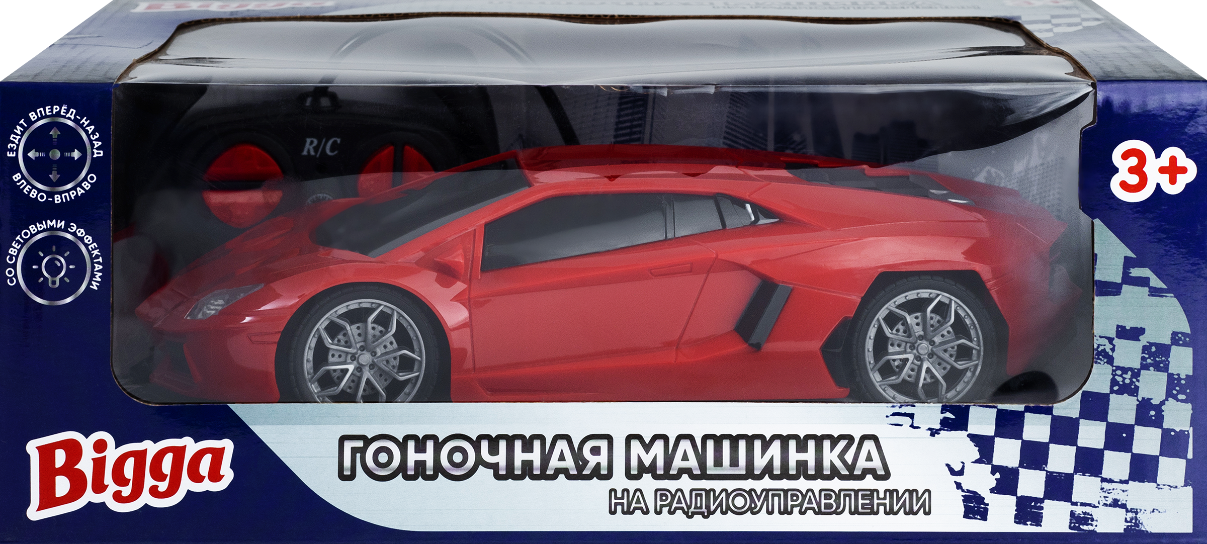 Изображение товара Игрушка BIGGA Гоночная машинка на радиоуправлении со световыми эффектами для детей