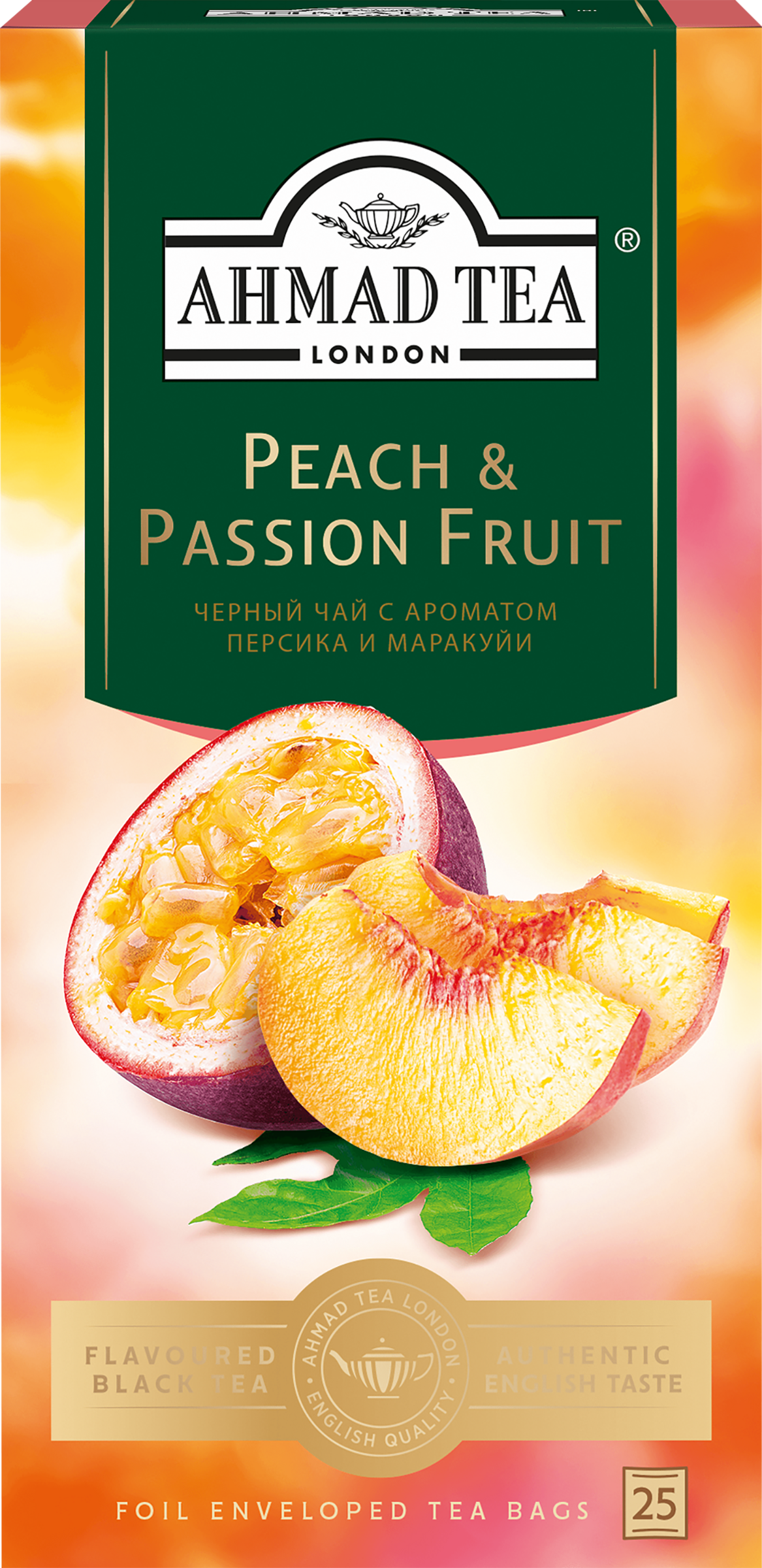 Изображение товара Чай черный AHMAD TEA Персик, маракуйя, 25пак