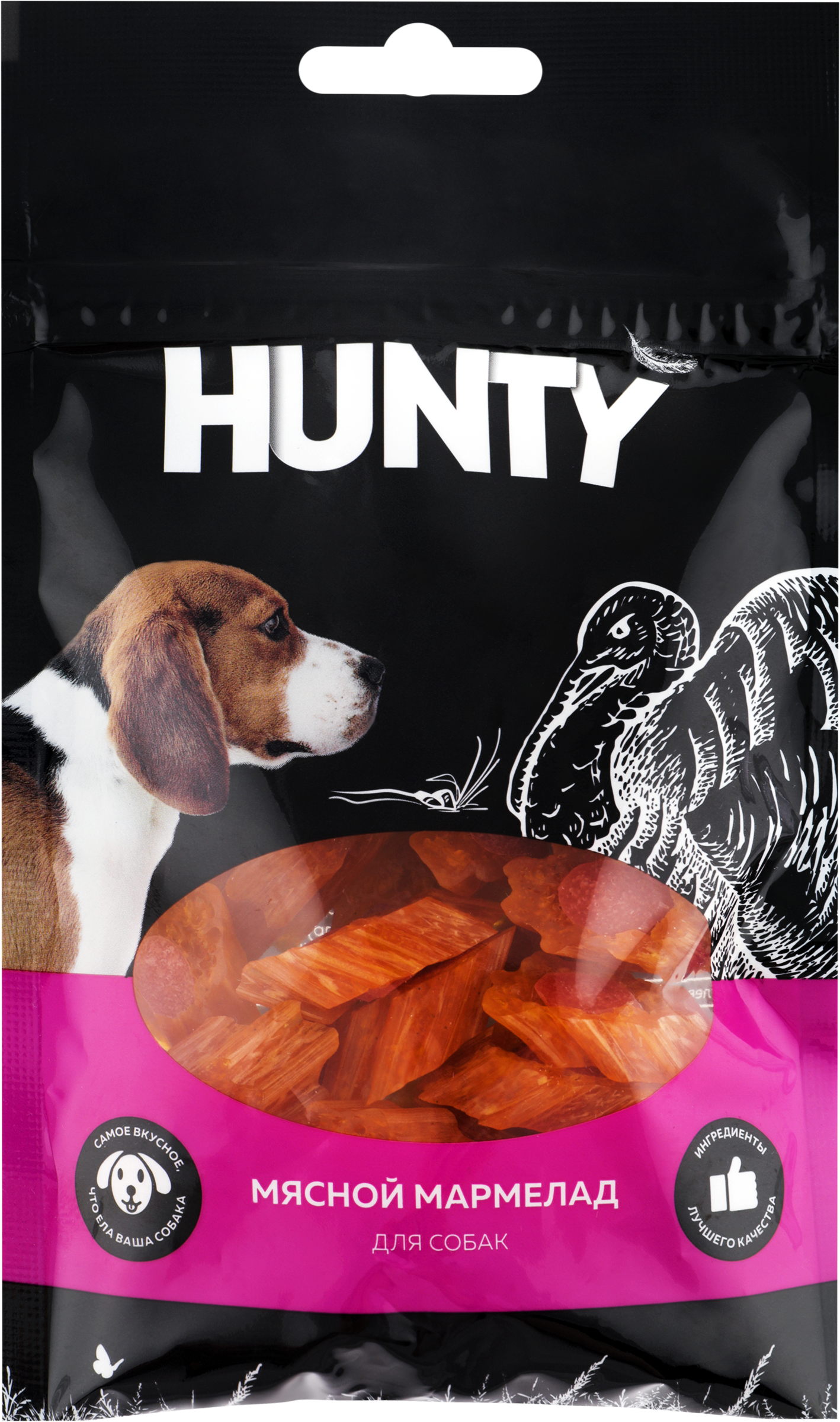 Изображение товара Лакомство для собак HUNTY Мясной мармелад 70г натуральное угощение