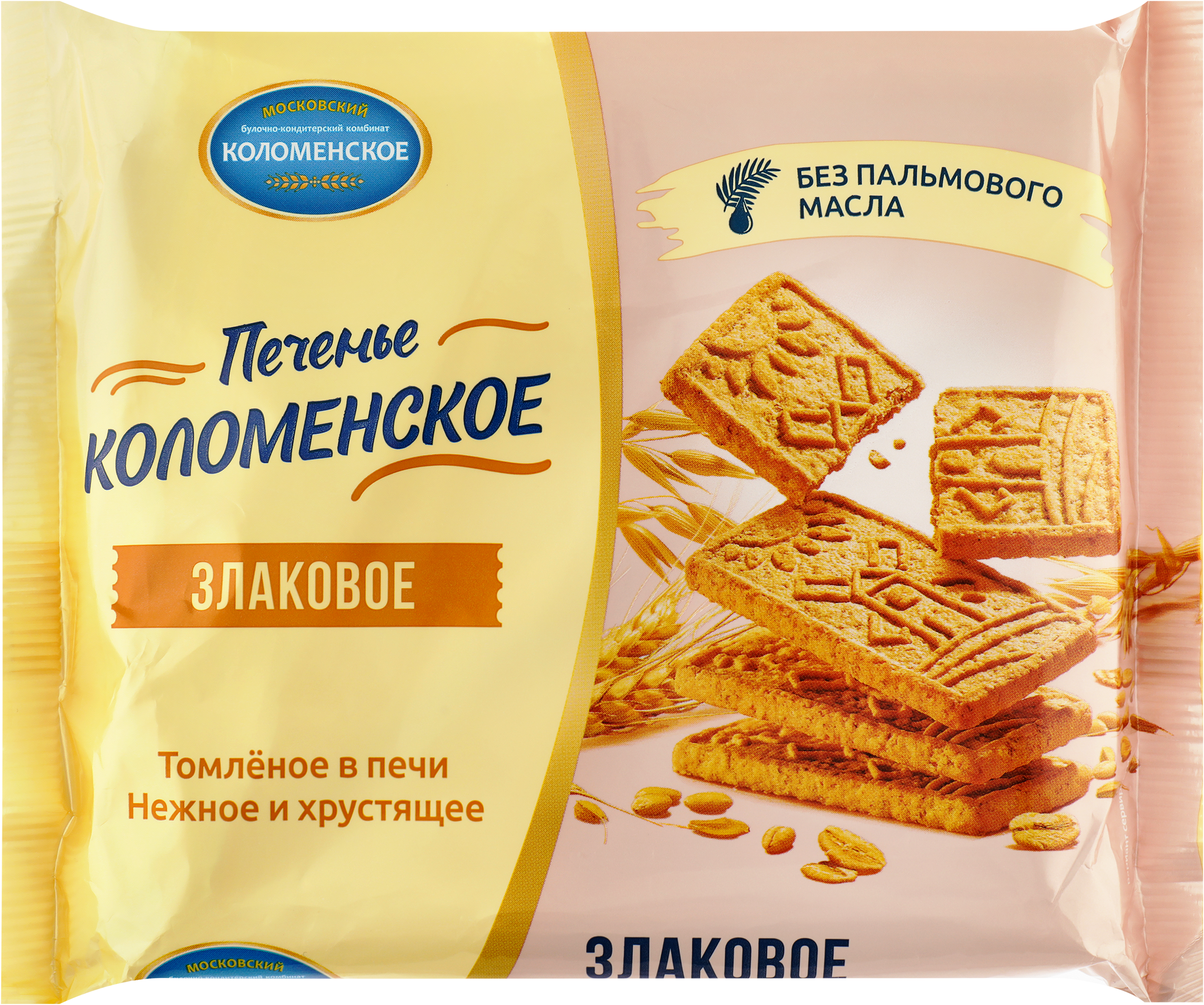 Изображение товара Печенье КОЛОМЕНСКОЕ Злаковое 240г - натуральное зерновое печенье с высоким содержанием клетчатки