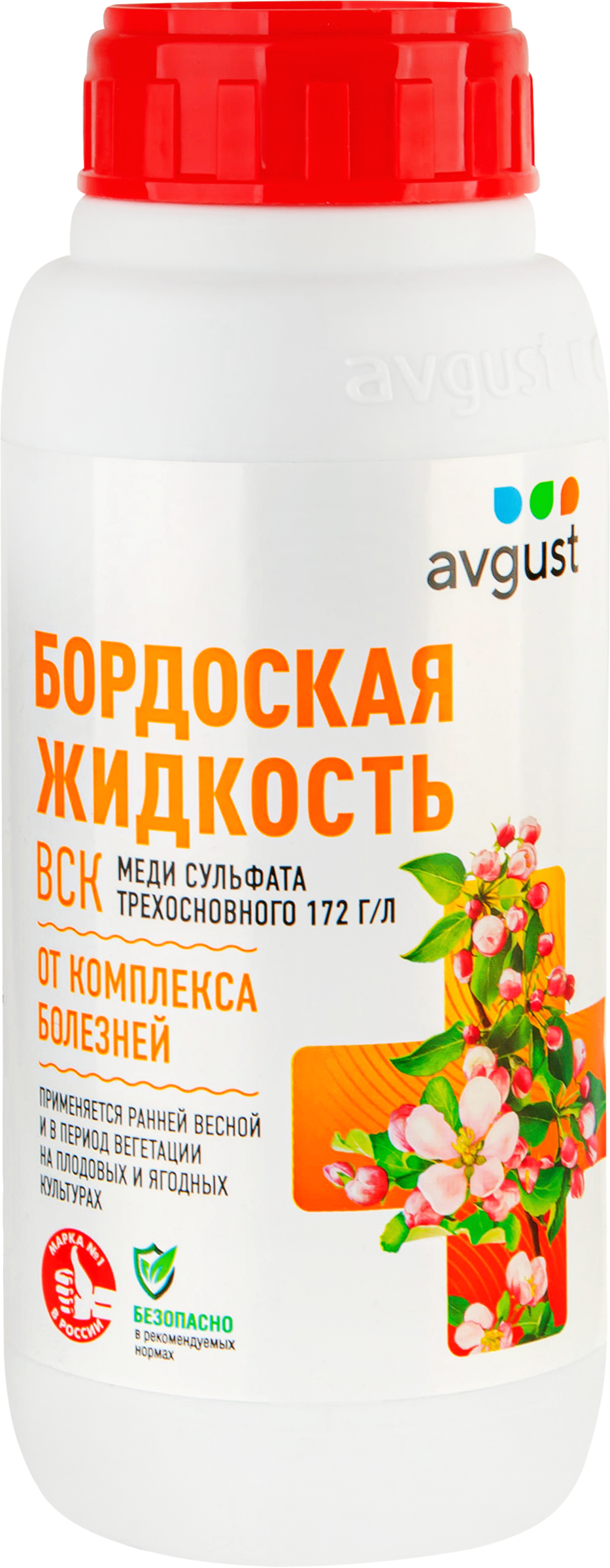 Изображение товара Фунгицид для ранневесенней обработки плодовых и ягодных культур AVGUST Бордоская жидкость 500мл Изображение товара Фунгицид для ранневесенней обработки плодовых и ягодных культур AVGUST Бордоская жидкость 500мл
