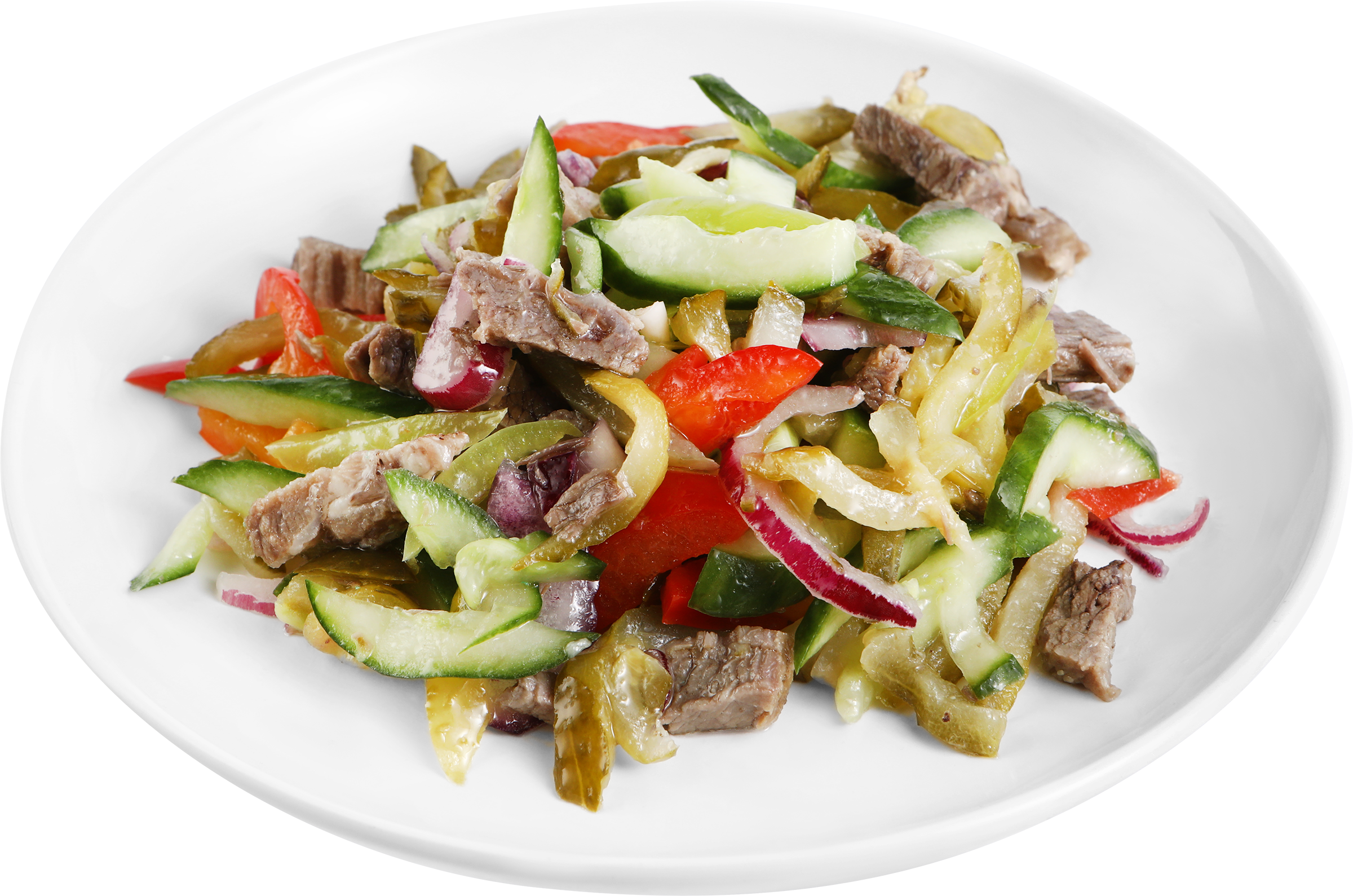 Изображение товара Салат ЛЕНТА FRESH Провансаль с говядиной и огурцами 929.99 руб