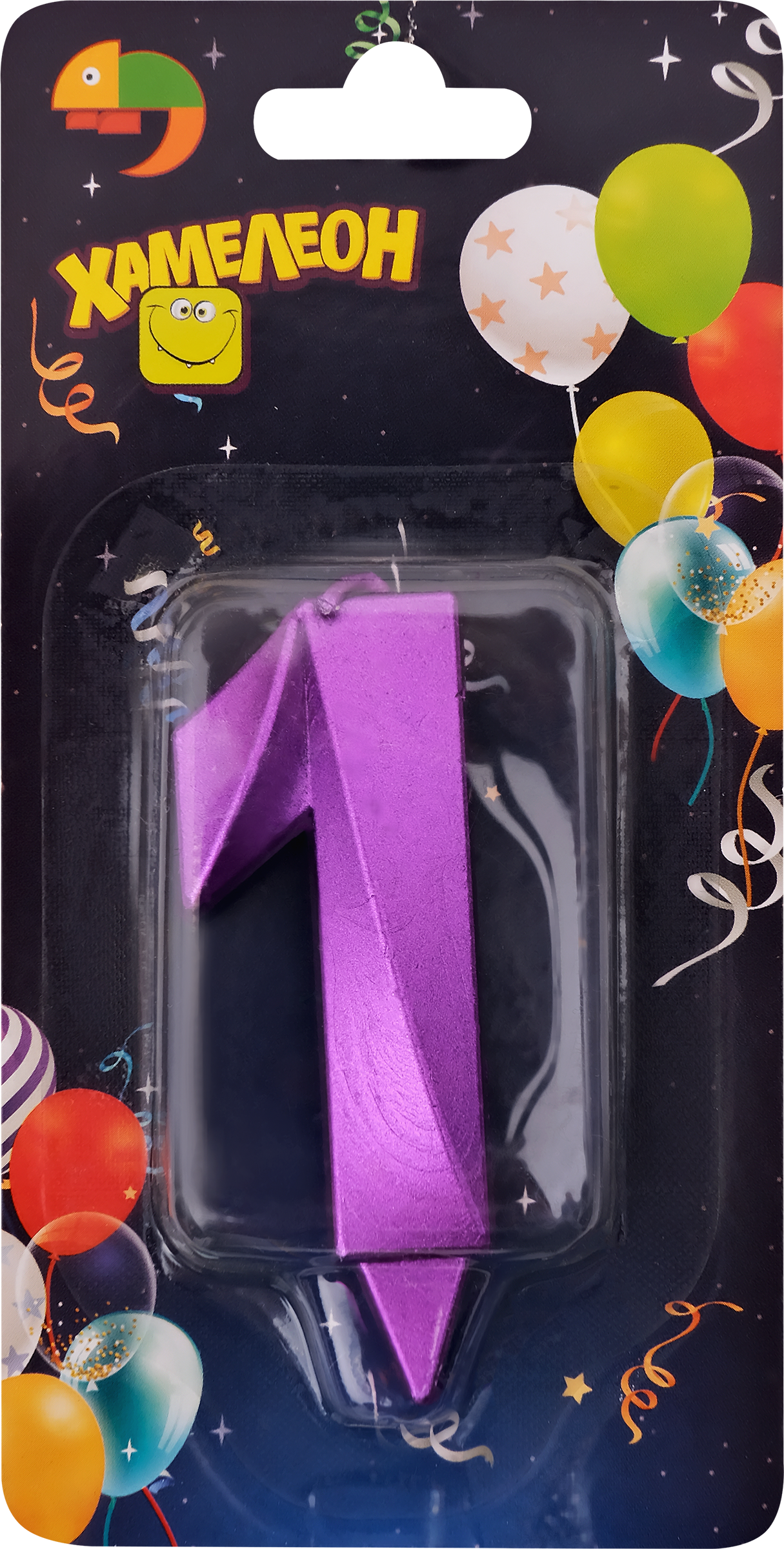 Изображение товара Свеча ХАМЕЛЕОН Цифра 1 Грань, в ассортименте