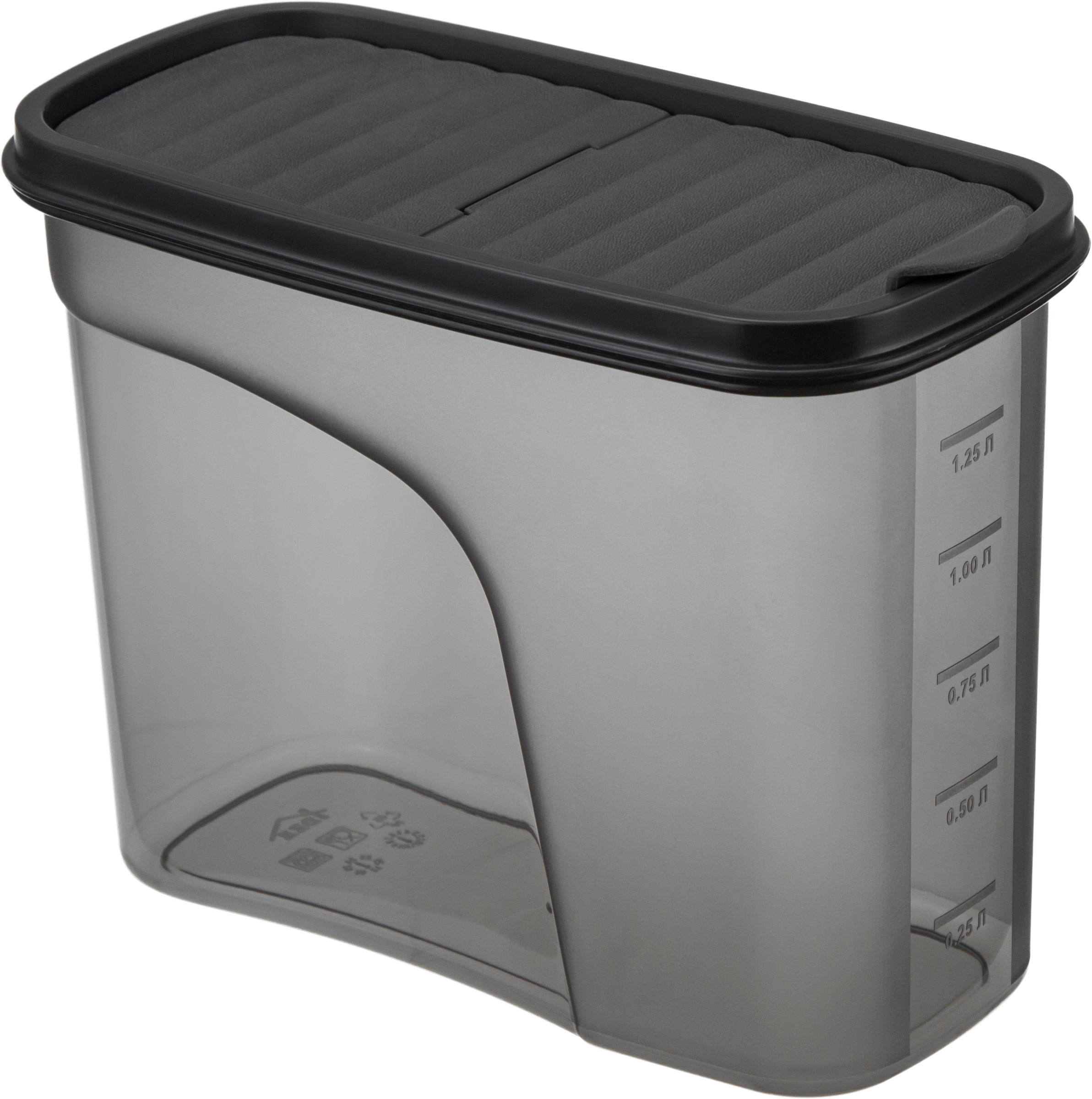 Изображение товара Емкость для сыпучих продуктов IDEA Бест объем 1.5л графитовая