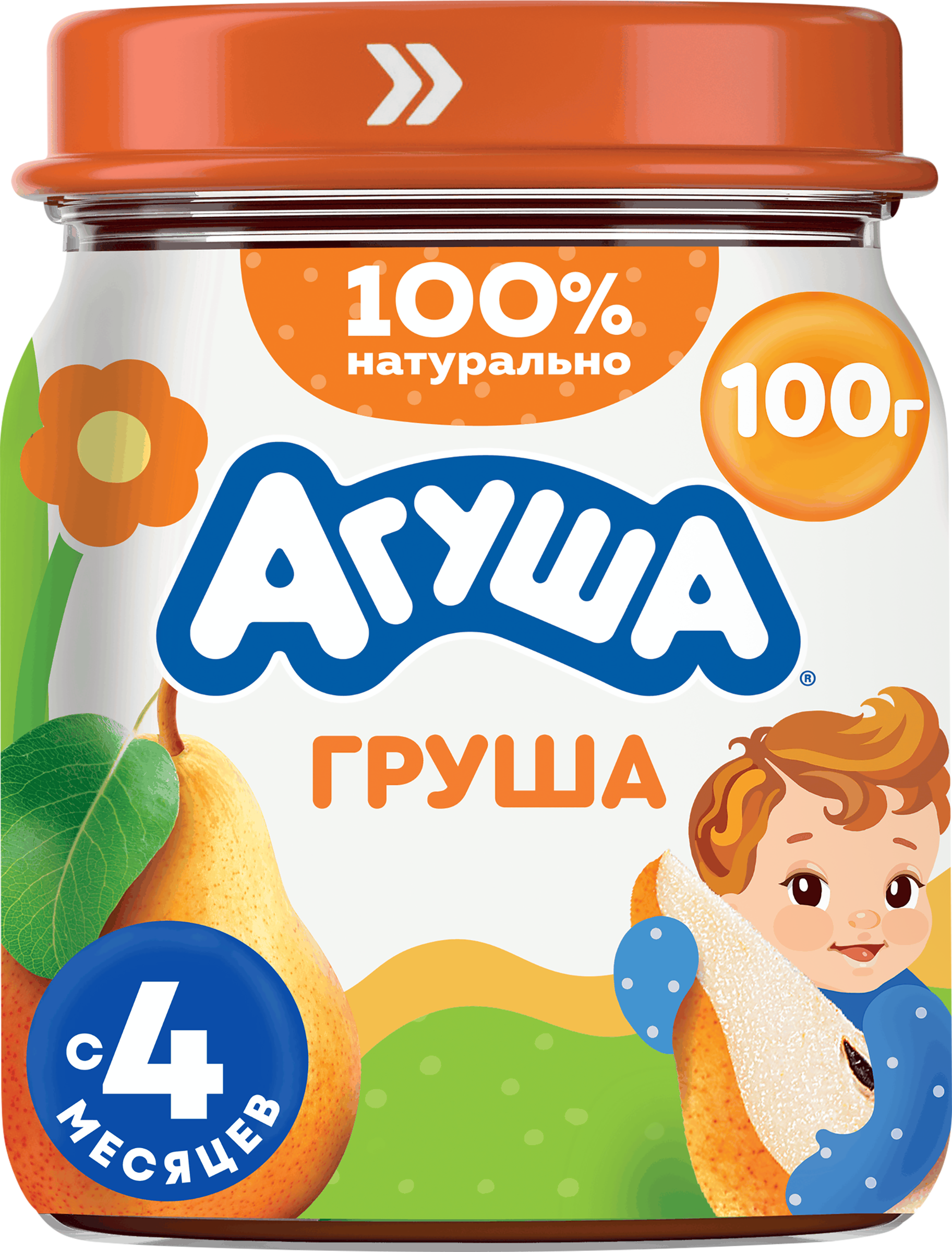 Изображение товара Пюре фруктовое детское АГУША Груша, с 4 месяцев, 100г