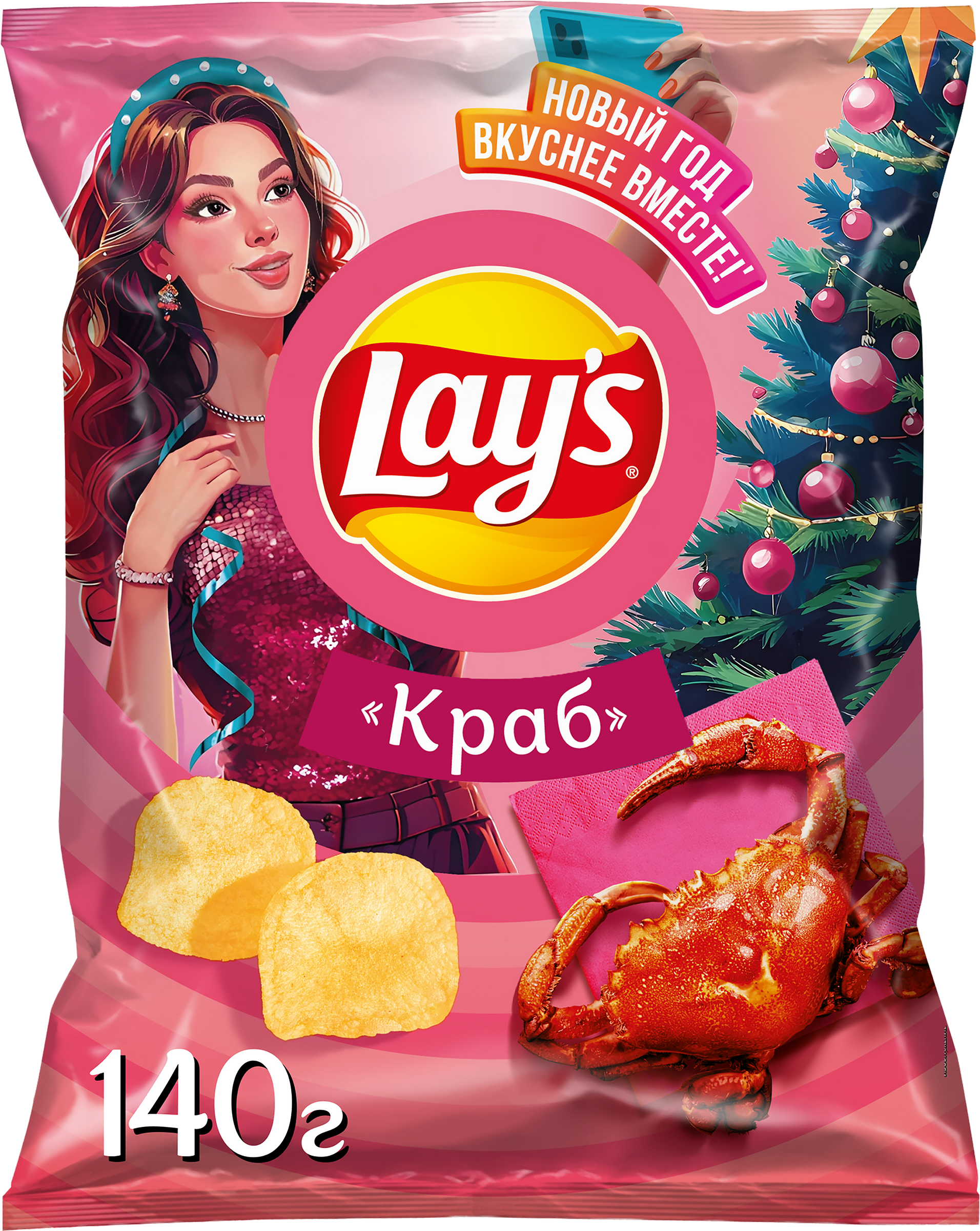 Изображение товара Чипсы картофельные LAY'S Краб 140г хрустящая морская закуска