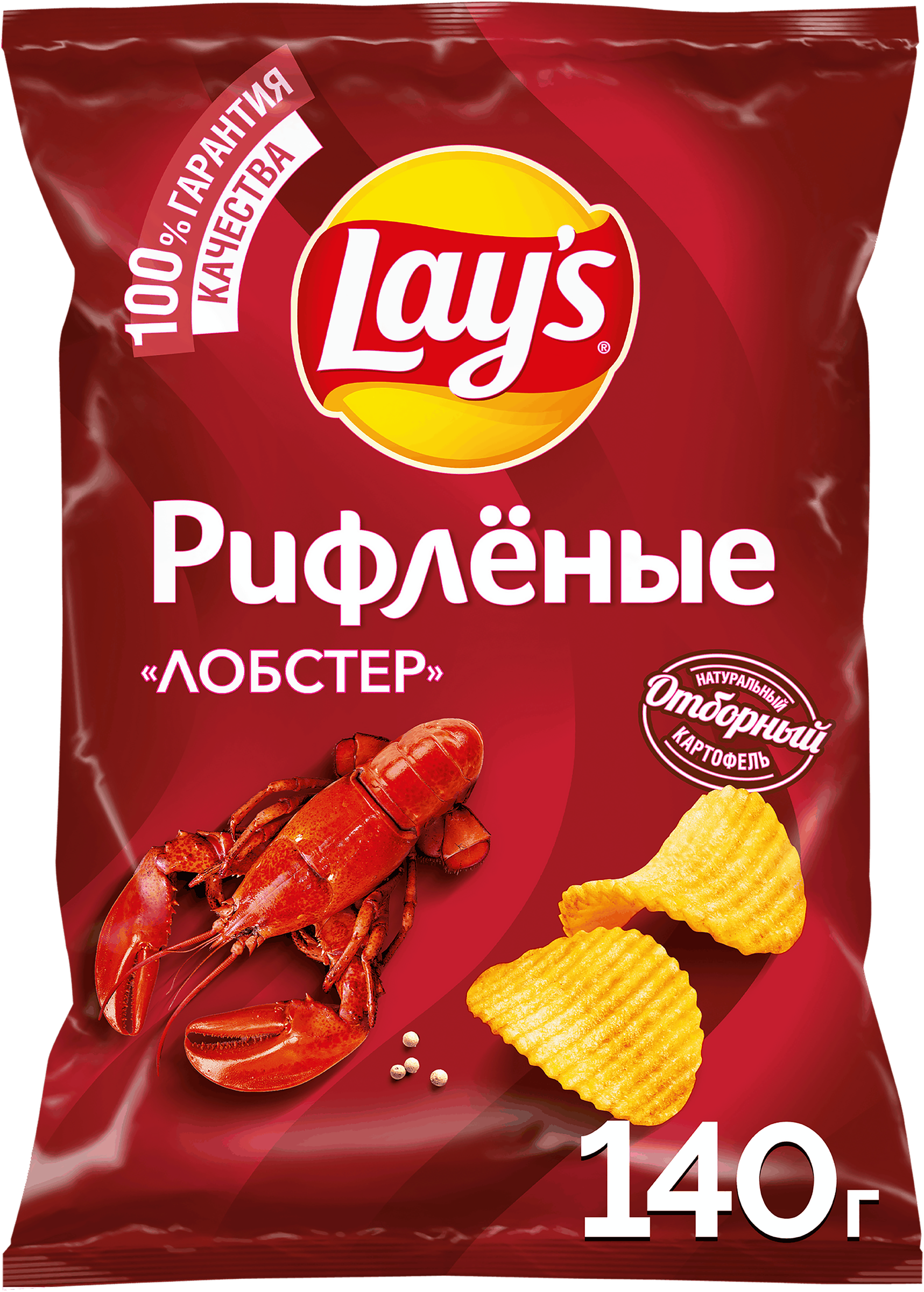 Изображение товара Чипсы картофельные LAY'S Рифленые Лобстер 140г вкус омара и специй