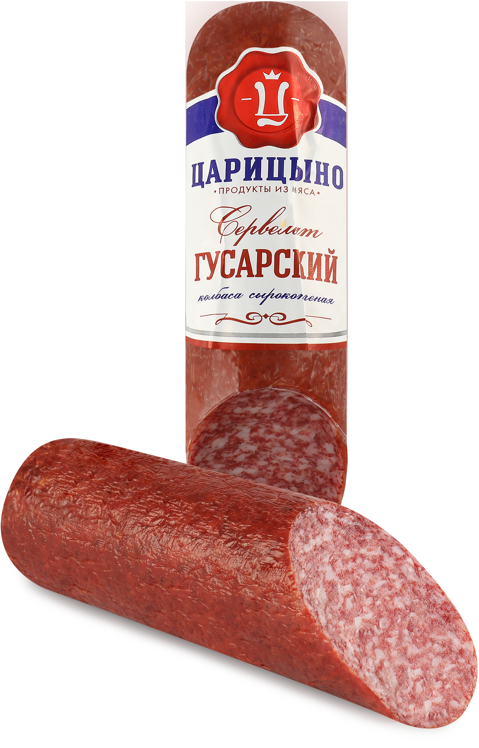 Изображение товара Колбаса сырокопченая ЦАРИЦЫНО Сервелат Гусарский полусухая, 250г