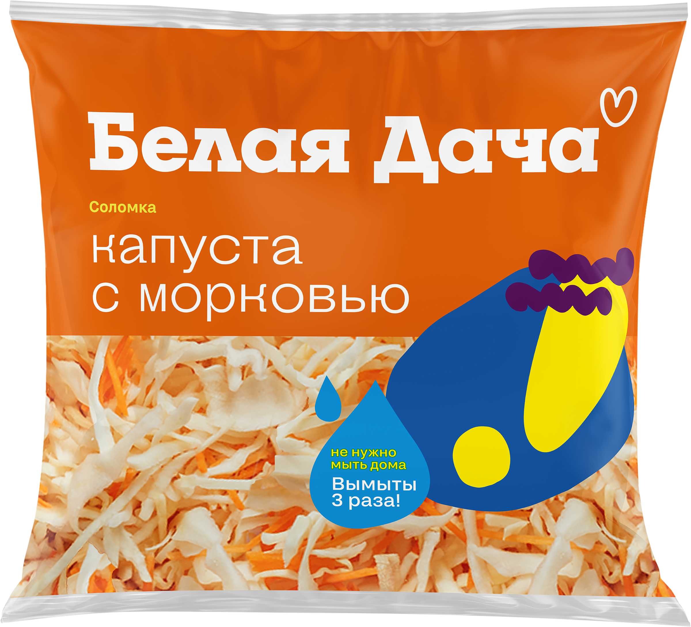 Изображение товара Смесь овощная БЕЛАЯ ДАЧА Капуста с морковью, соломка, 200г