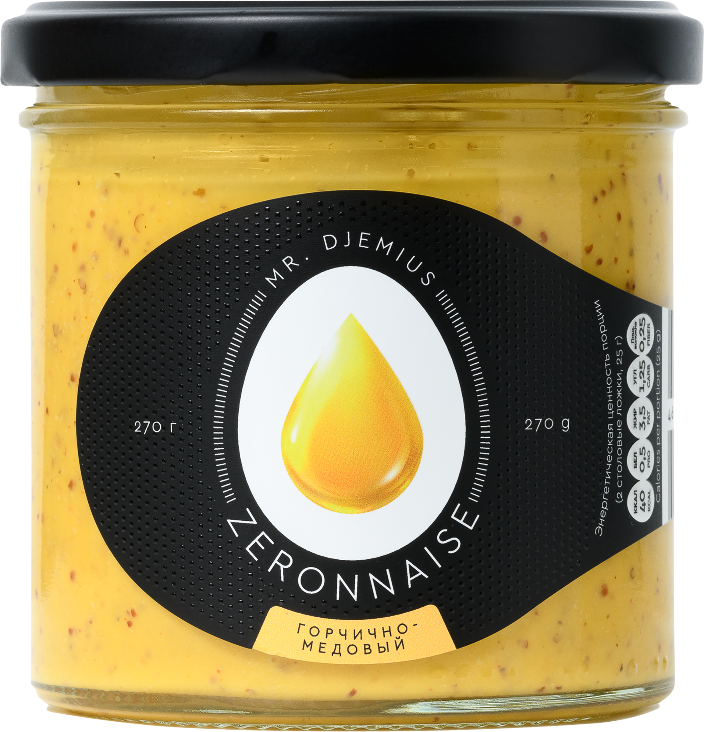 Изображение товара Майонез низкокалорийный MR.DJEMIUS ZERO Медово-горчичный 270г