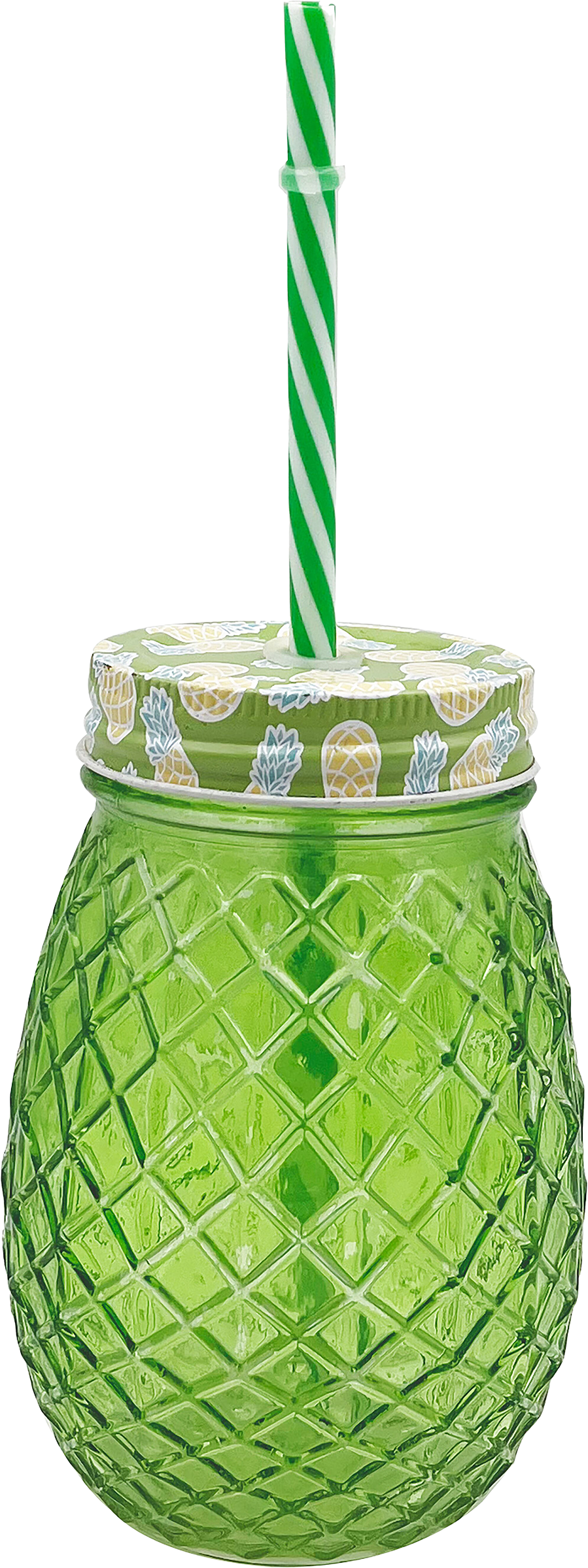 Изображение товара Стеклянная банка HOMECLUB Анана 450мл с ручкой и трубочкой для напитков