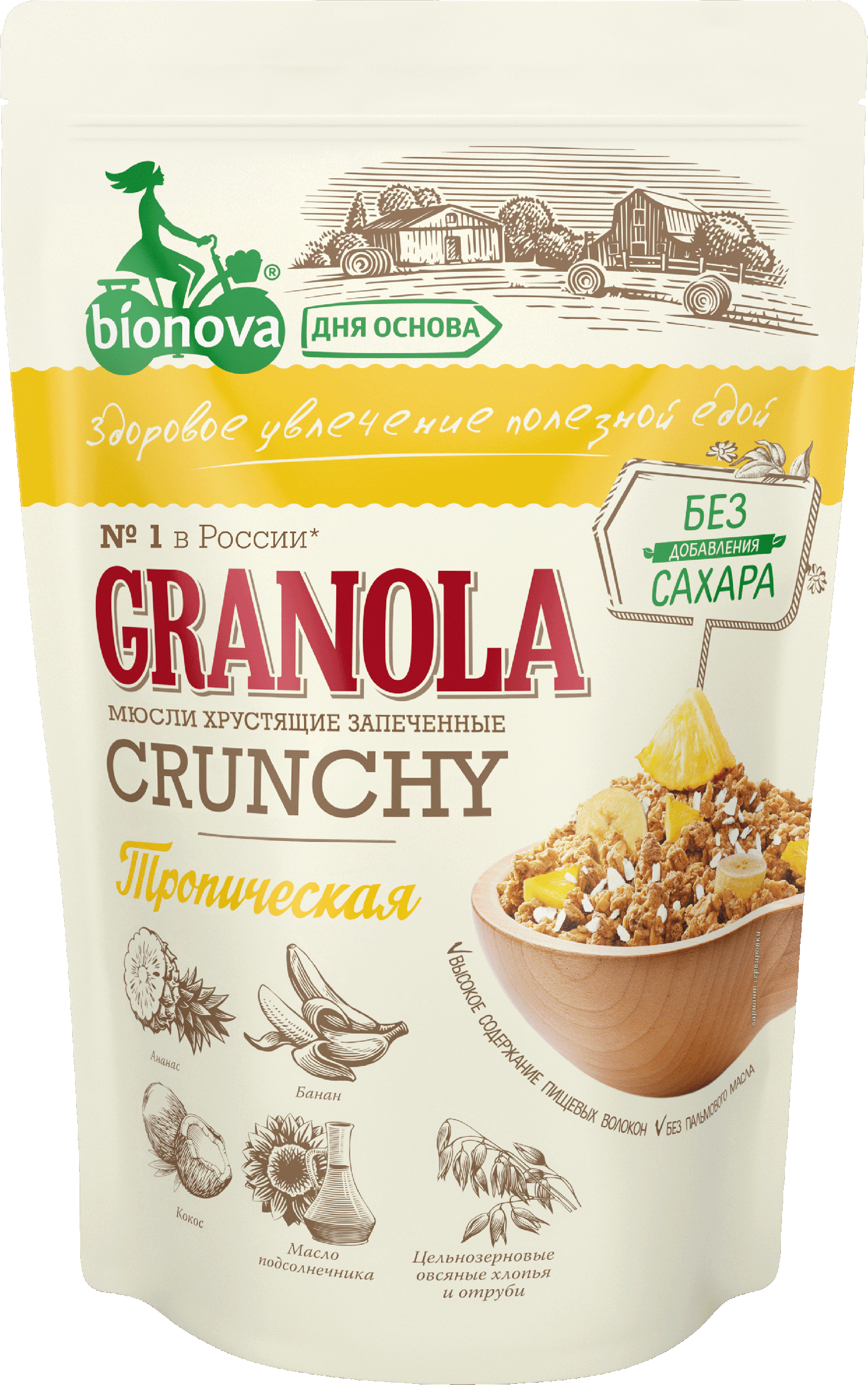 Изображение товара Мюсли BIONOVA Crunchy Тропические, 400г