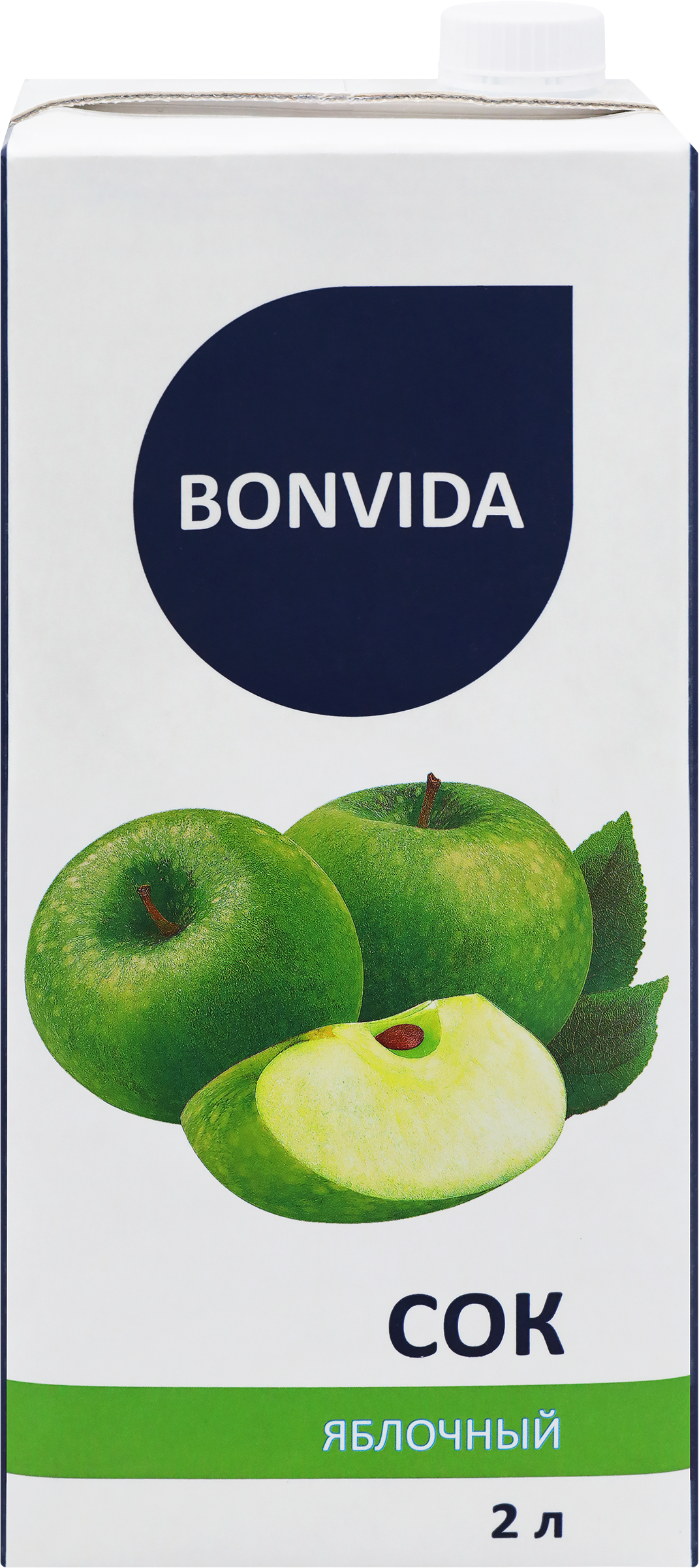 Изображение товара Сок BONVIDA Яблочный 2 л натуральный из концентрата для детей и взрослых
