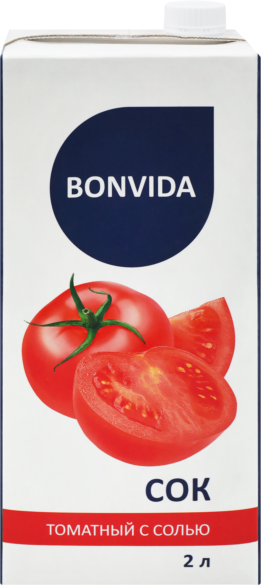 Изображение товара Сок Томатный с солью 2л BONVIDA натуральный полезный напиток для детей