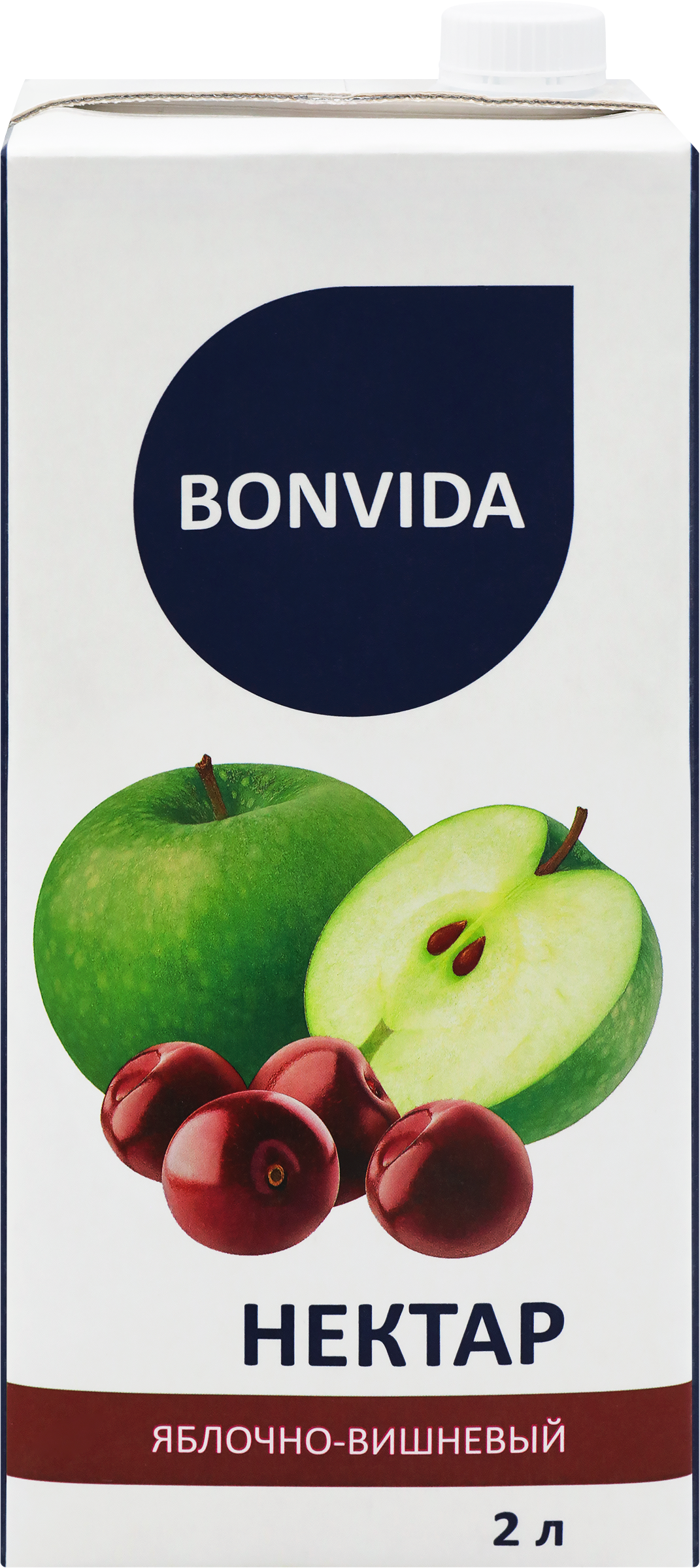 Изображение товара Нектар BONVIDA Яблочно-вишневый 2л натуральный фруктовый напиток для детей