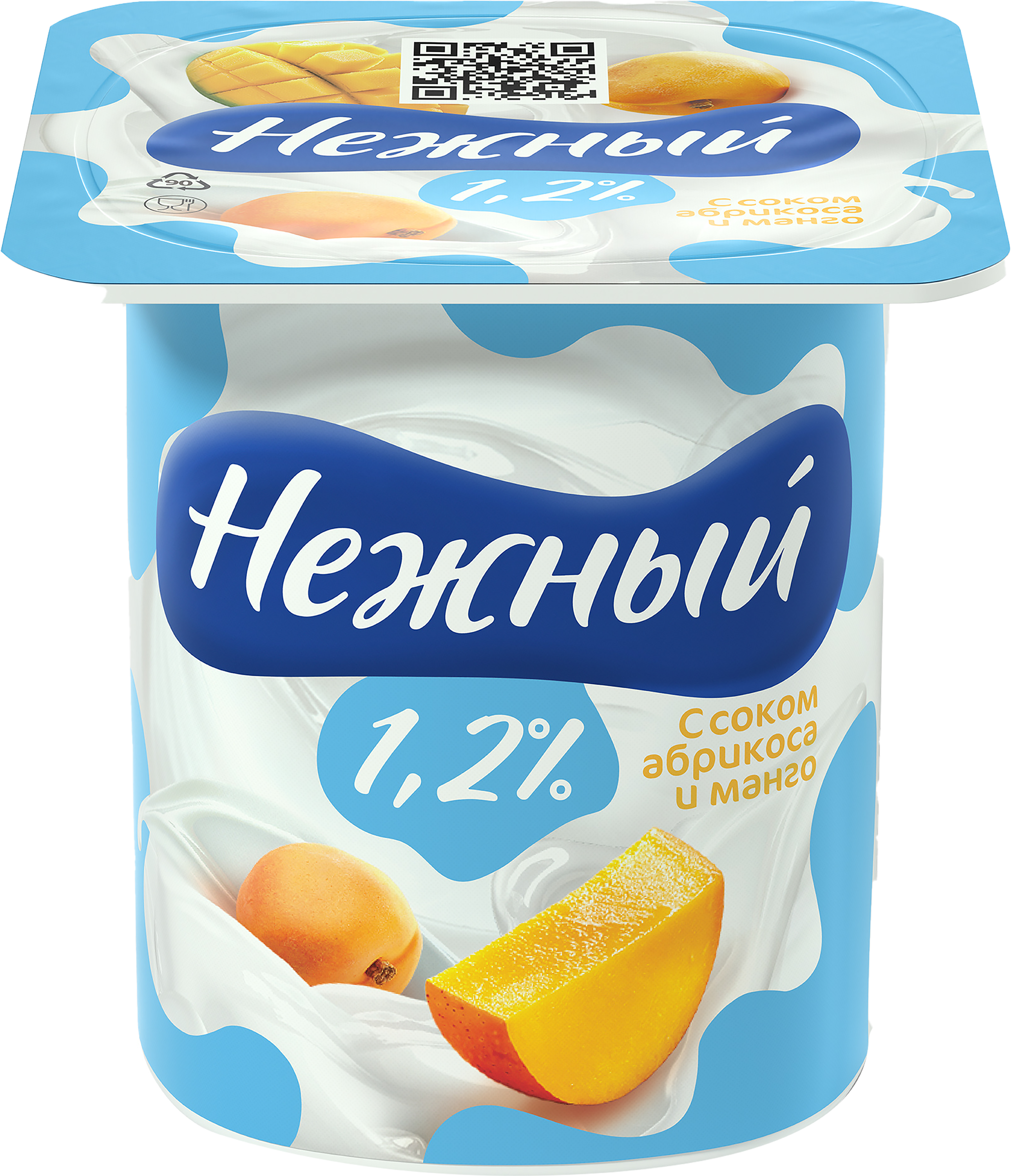 Изображение товара Продукт йогуртный CAMPINA Нежный с соком абрикоса и манго 1,2%, без змж, 100г
