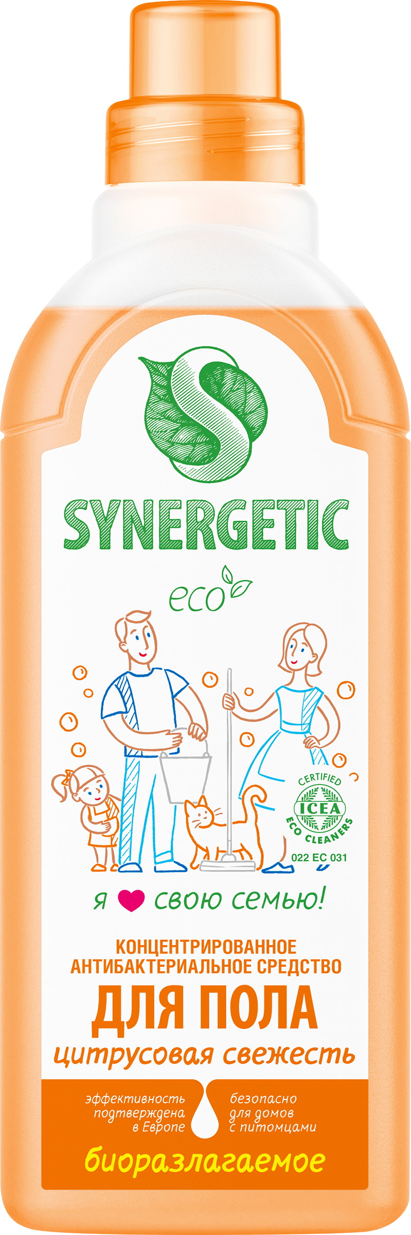 Изображение товара Средство для мытья поверхностей SYNERGETIC Цитрусовая свежесть 0,75л