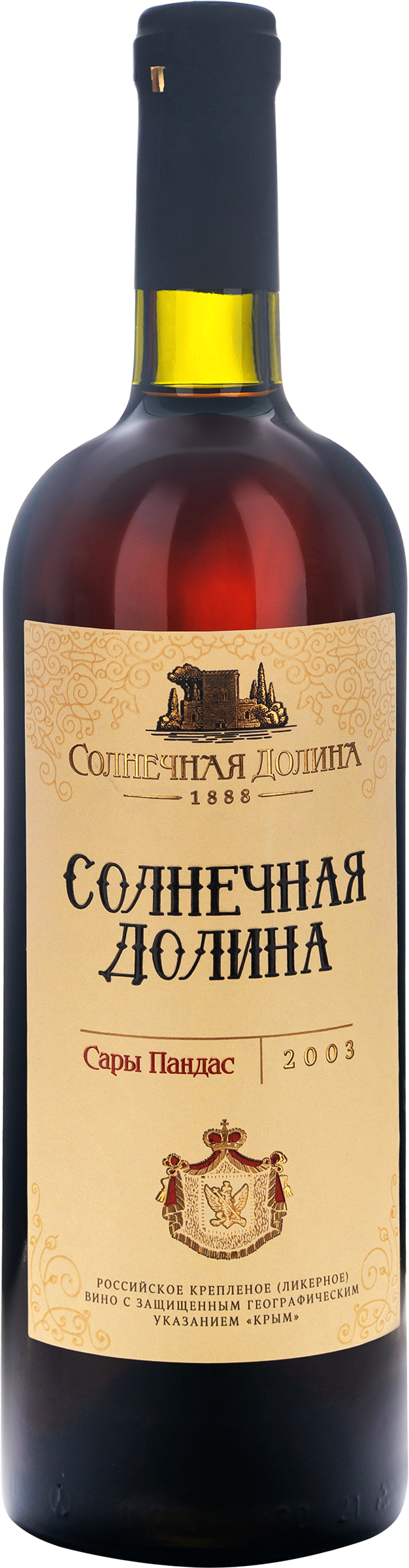 Изображение товара Вино СОЛНЕЧНАЯ ДОЛИНА Крым Российское выдержанное крепленое белое ликерное, 0.75л