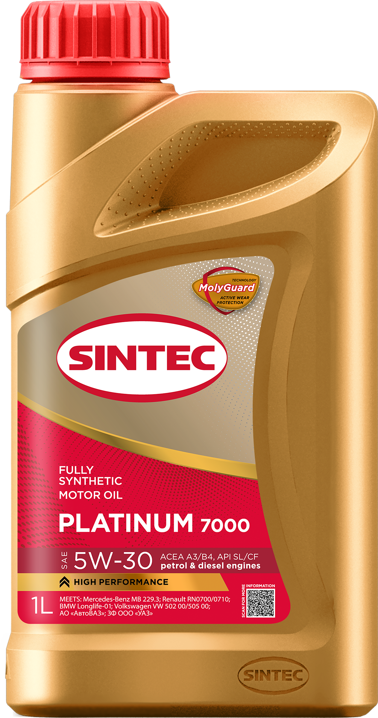 Изображение товара Масло моторное SINTEC Platinum 7000 5W-30 A3/B4 синтетика 1л