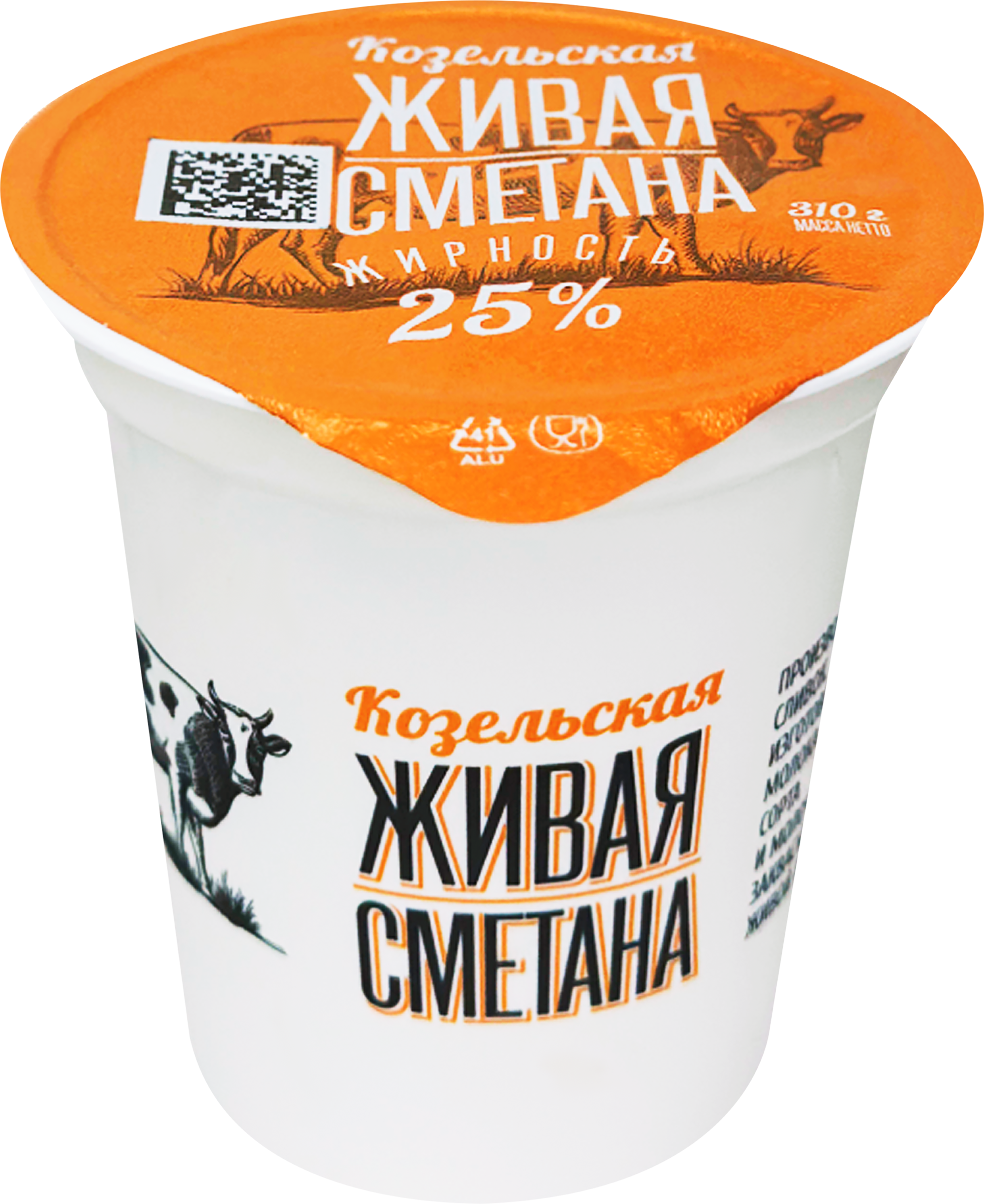 Изображение товара Сметана 25% КОЗЕЛЬСКОЕ МОЛОКО 310г натуральный продукт