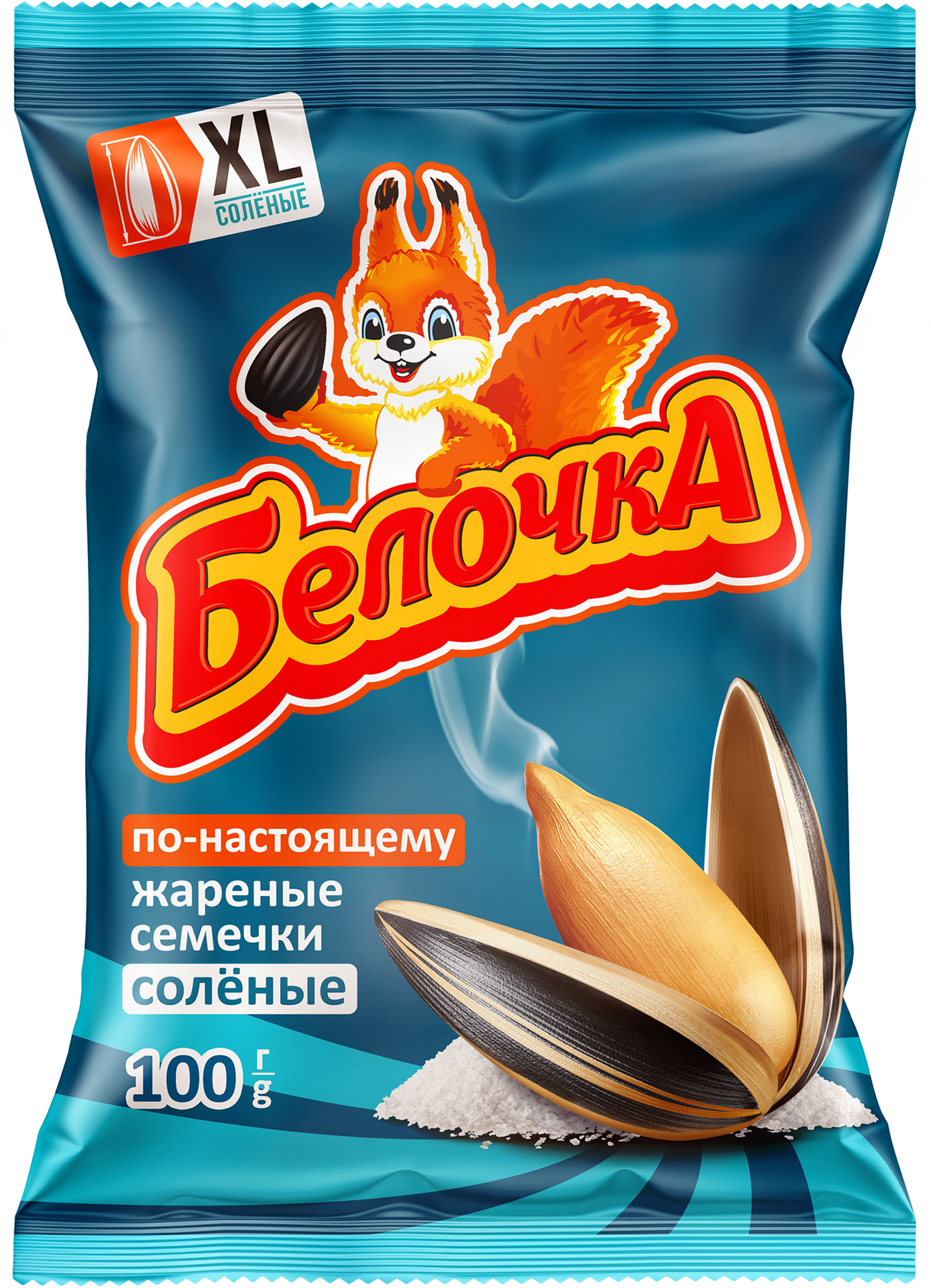 Изображение товара Семечки подсолнечные БЕЛОЧКА ХL, жаренные соленые, 100г