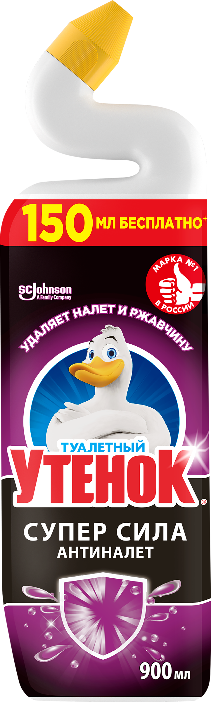 Изображение товара Средство для унитаза ТУАЛЕТНЫЙ УТЕНОК Антиналет 900 мл для чистки и дезинфекции туалета