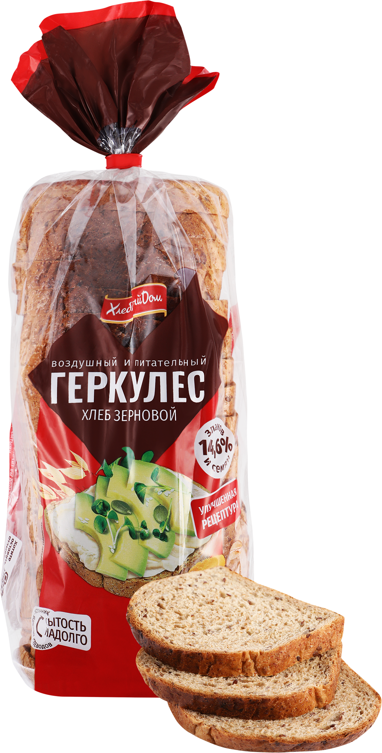 Изображение товара Хлеб Геркулес зерновой в нарезке 500г ХЛЕБНЫЙ ДОМ