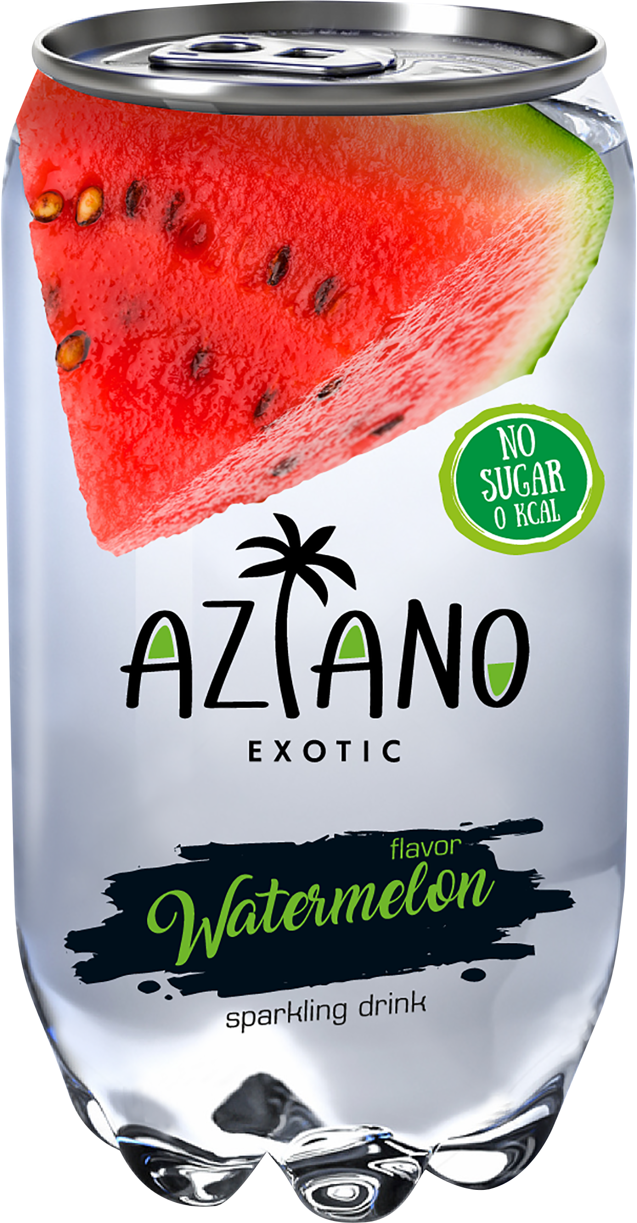 Изображение товара Газированный напиток AZIANO Watermelon 0.35л без сахара низкая газировка